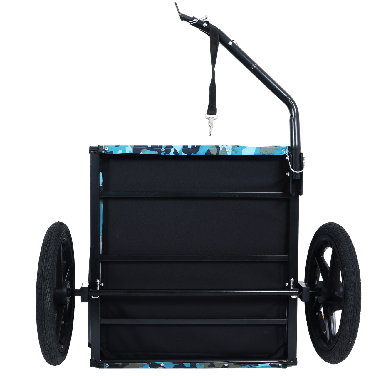 Outdoor Heavy Duty Collapsible Pet Bike Trailer with 16-Inch All-Terrain Wheels & Universal Hitch – Foldable Dog/Cargo Carrier Cart for Bicycles, blue+black