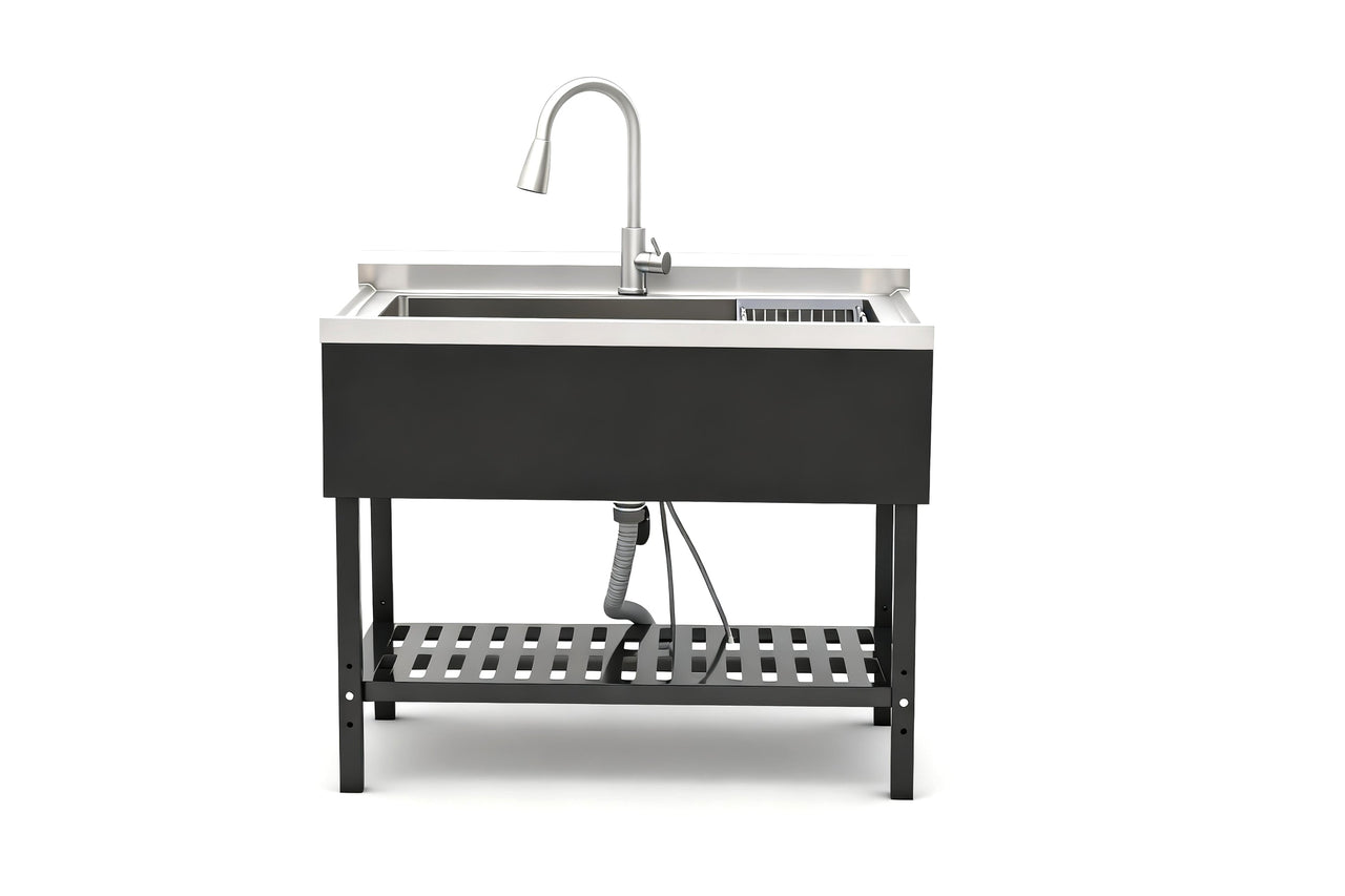 Stainless Steel Utility Sink, Freestanding Sink 1