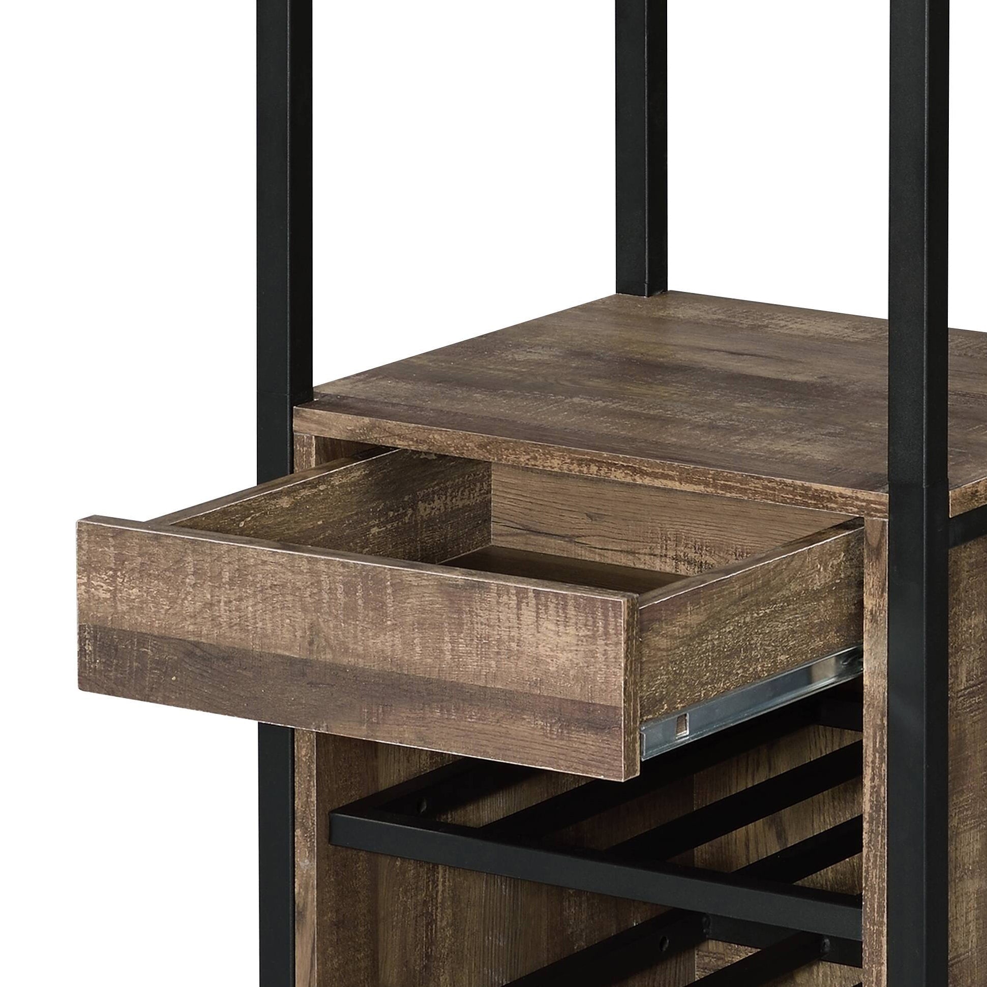 Narik Weathered Oak Finish Wine Rack