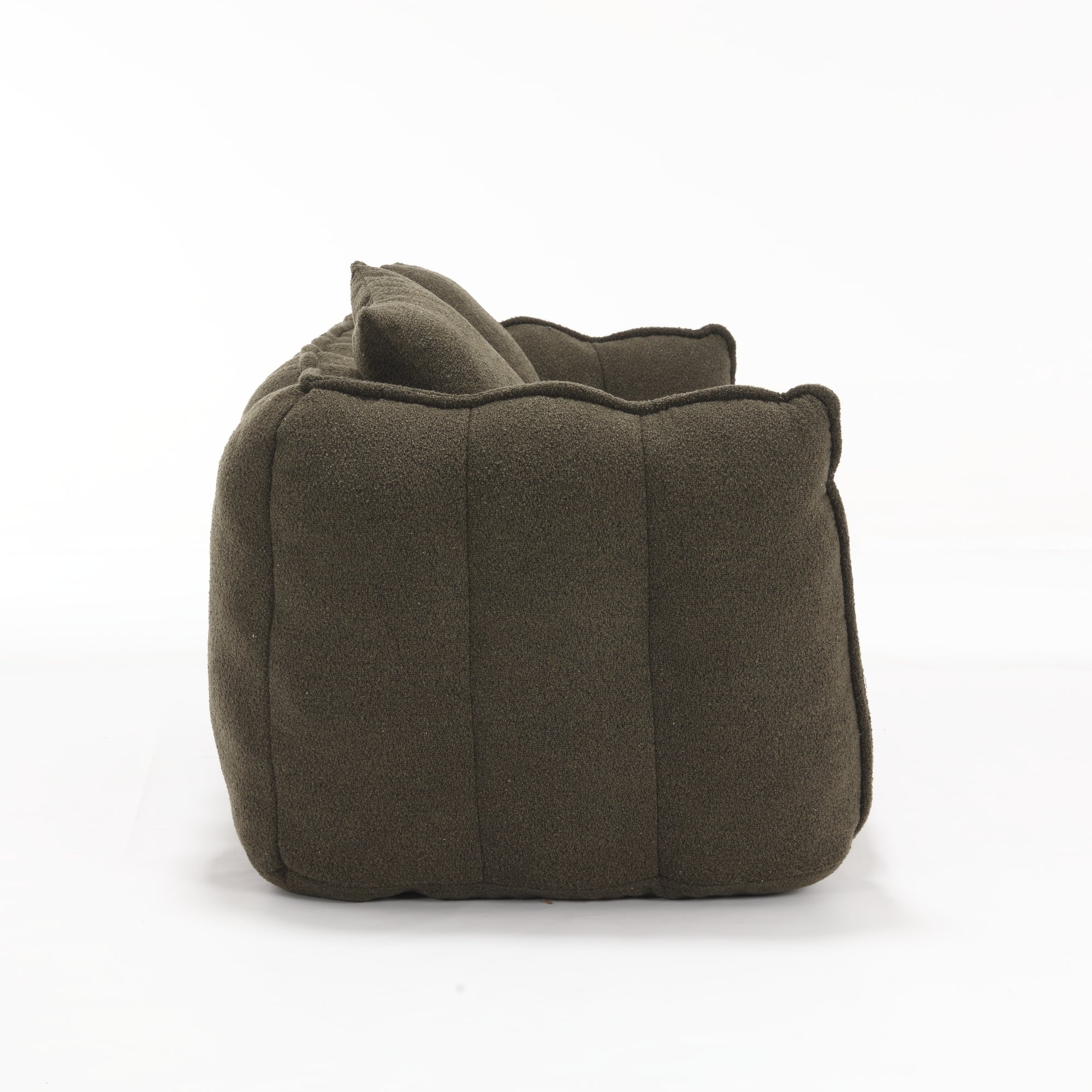 Cozy Beanbag Chair with High Resilience Foam Core for Two - Olive Green Chenille, 66x35x25 inches