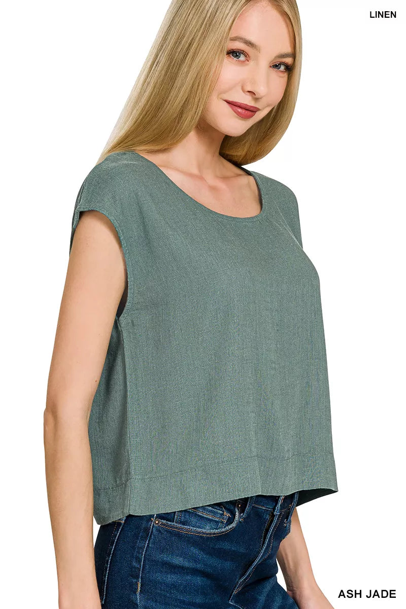 Zenana Linen Sleeveless Top