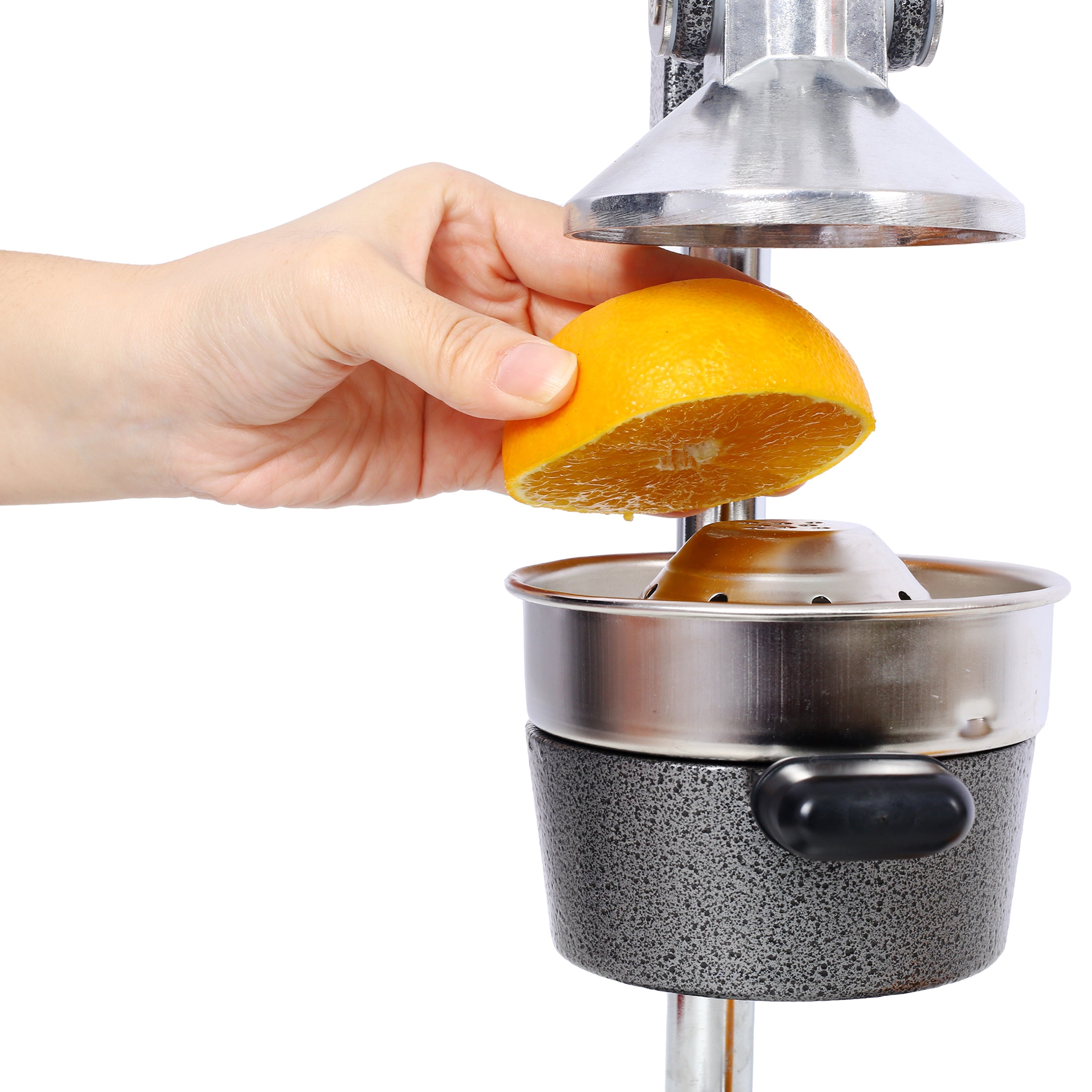 Cast Iron Citrus Juicer, Extra-Large Commercial Grade Manual Hand Press , Heavy Duty Countertop Squeezer for Fresh Orange Juice ,grey color