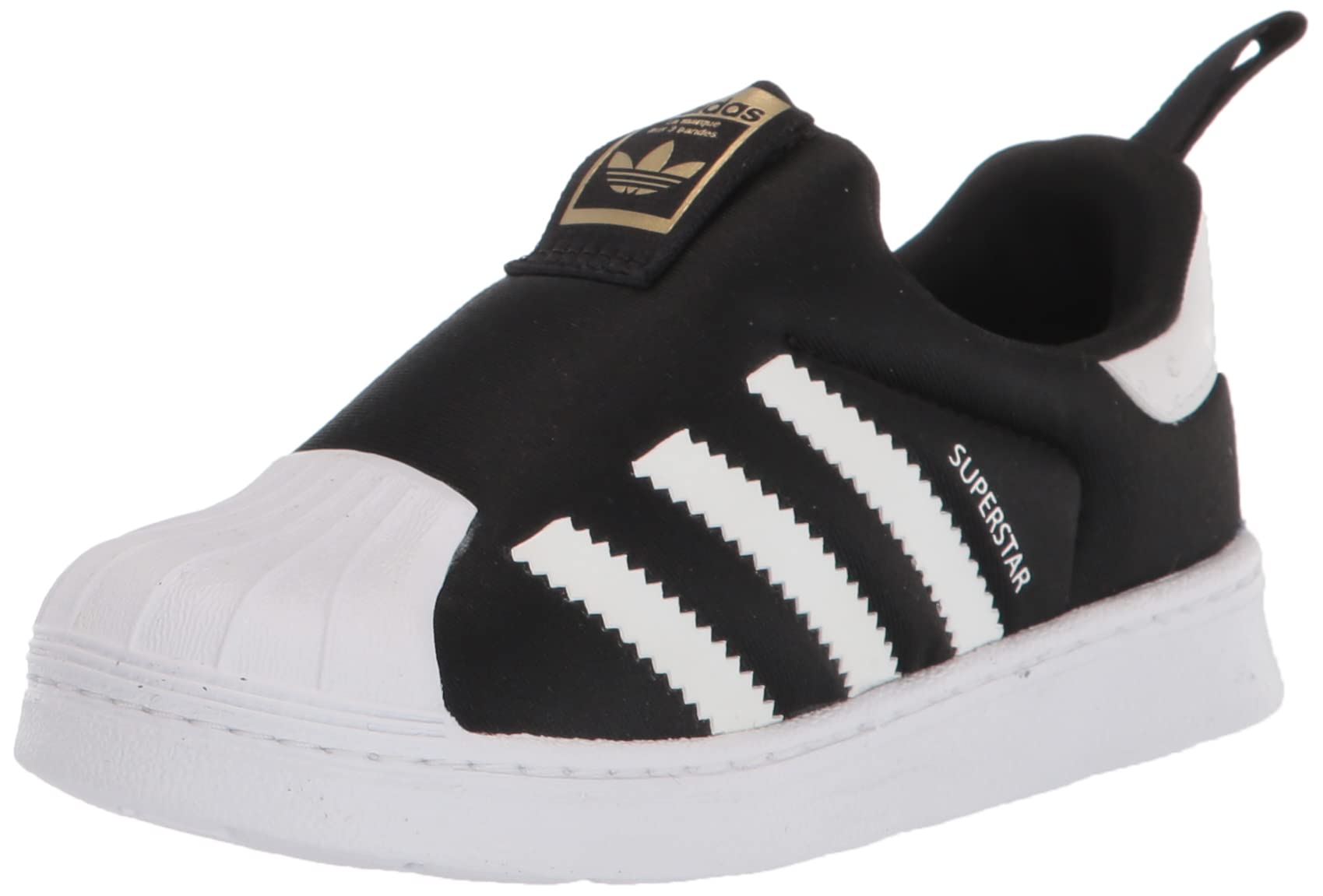 adidas Originals Kids Superstar 360 Sneaker Core Black/White/Gold Metallic 7.5 US Unisex Toddler