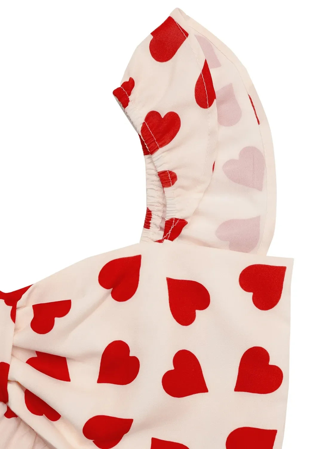 Heart Print Bow Front Peplum Blouse