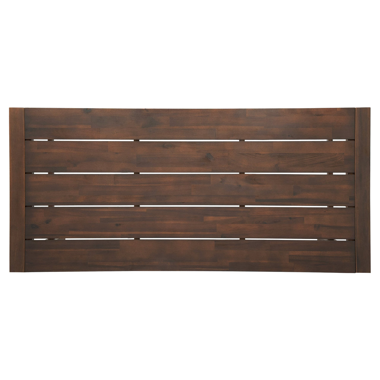 TREXM Rustic Patio Bar Set with Ergonomic Chairs, Solid Wood Slatted Tabletop in Mocha+Beige Cushion