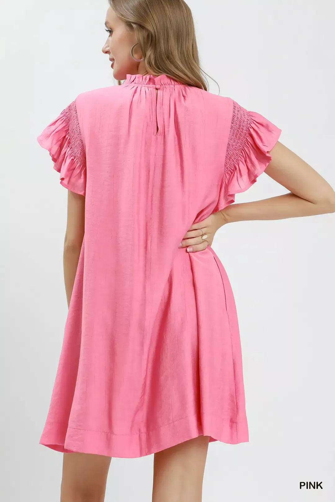 Umgee Ruffle Flutter Sleeve Dress