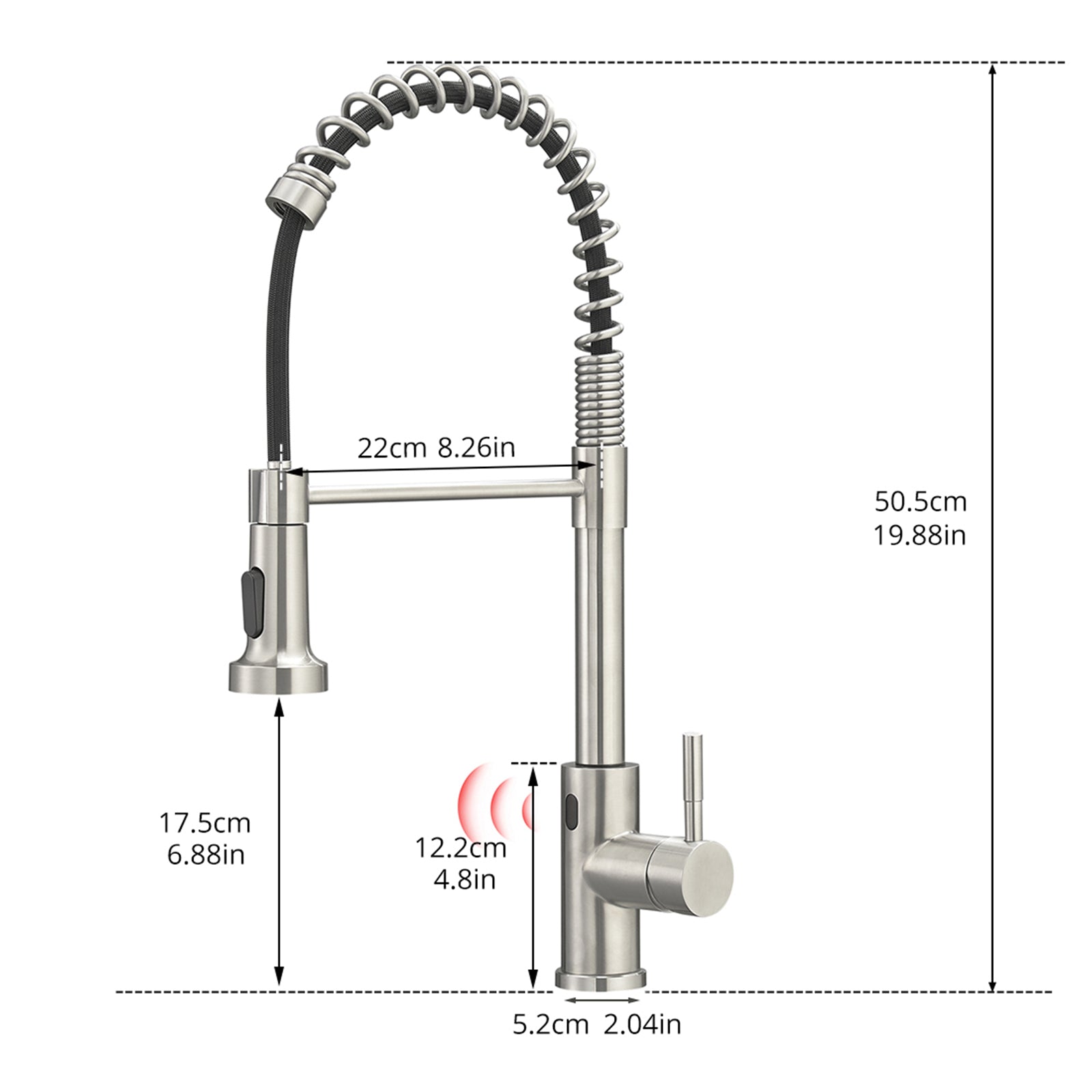 Touchless Kitchen Faucet,Hands Free Automatic Smart Kitchen Faucet Black Smart Kitchen Faucet