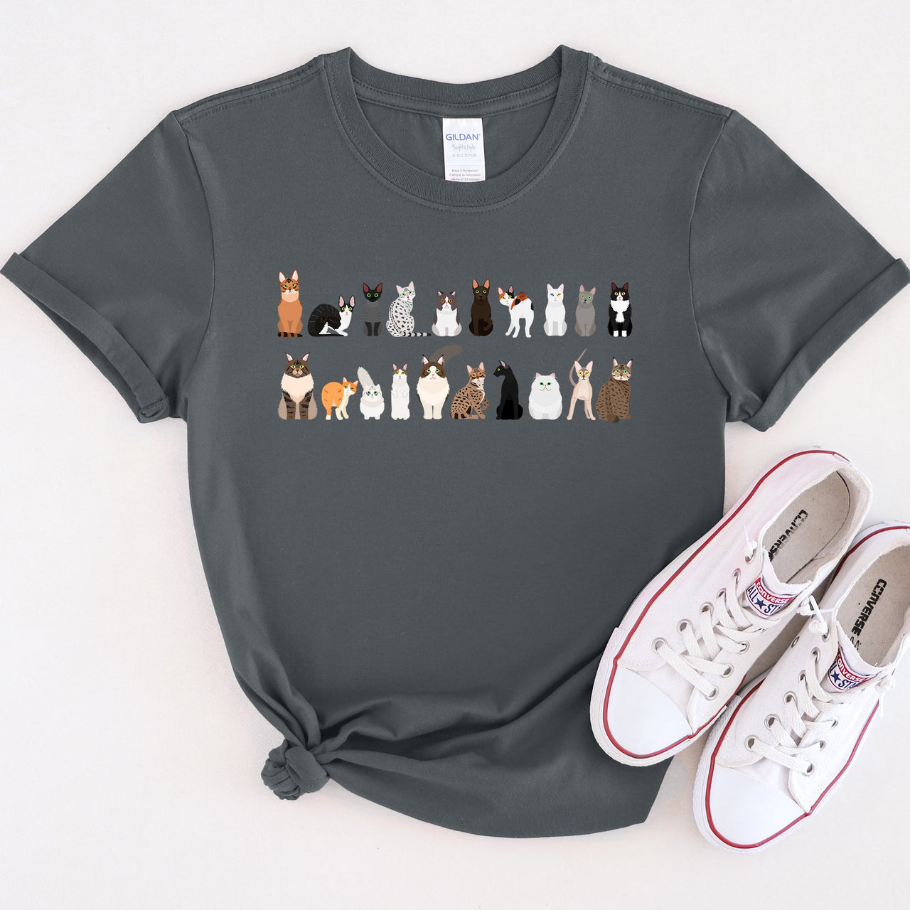 Cat Lovers Illustration Of Cat Breeds And Pet Animals In Bold Graphics Graphic Tee