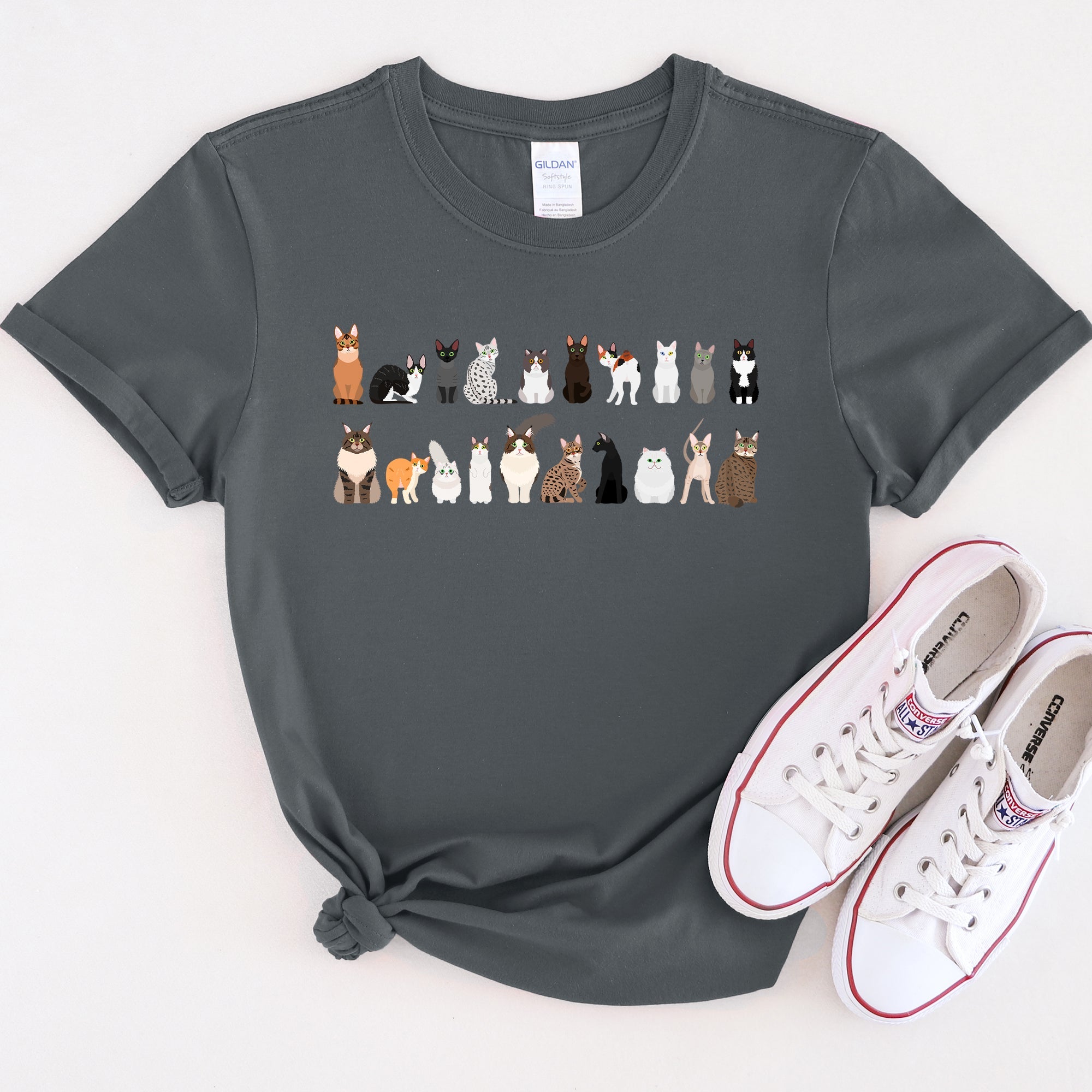 Cat Lovers Illustration Of Cat Breeds And Pet Animals In Bold Graphics Graphic Tee