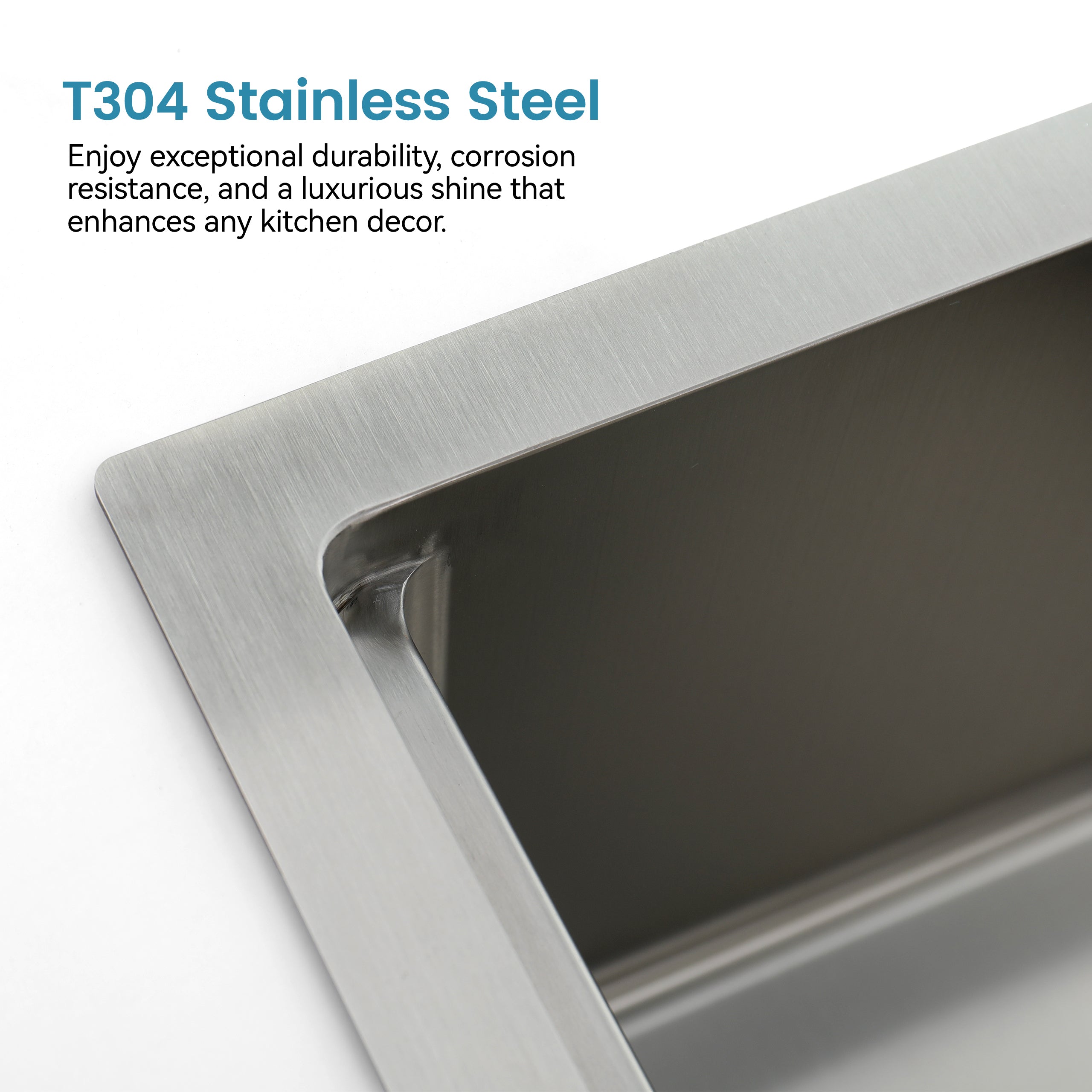 Stainless Steel Kitchen Sink, 30″x19″ Single Bowl, Undermount Handmade Sink in Brushed, with Cutting Board, Colander