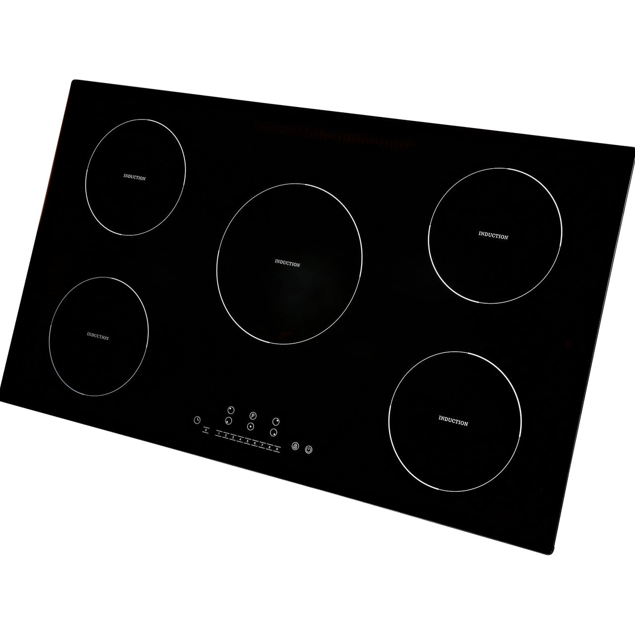 Electric Cooktop, 5 Burners, 36'' Induction Stove Top, Built-in Magnetic Cooktop 9200W, 9 Heating Level Multifunctional Burner, LED Touch Screen w/ Child Lock & Over-Temperature Protection