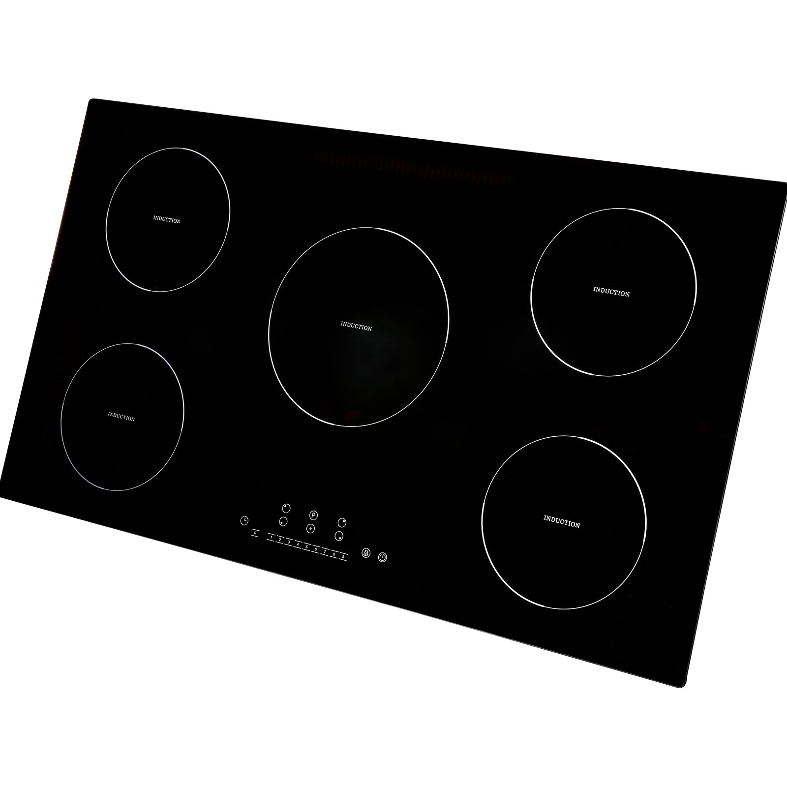 Electric Cooktop, 5 Burners, 36'' Induction Stove Top, Built-in Magnetic Cooktop 9200W, 9 Heating Level Multifunctional Burner, LED Touch Screen w/ Child Lock & Over-Temperature Protection