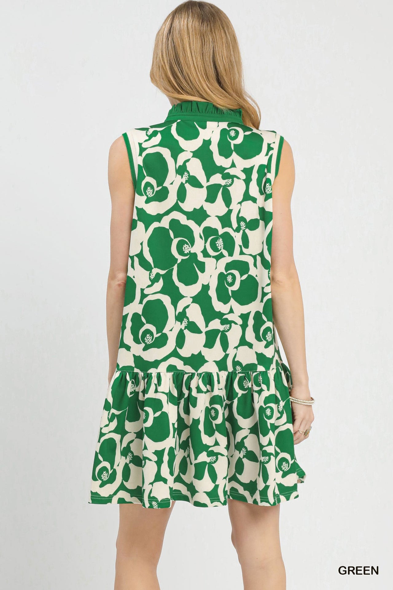 Umgee Floral Sleeveless Tiered Dress