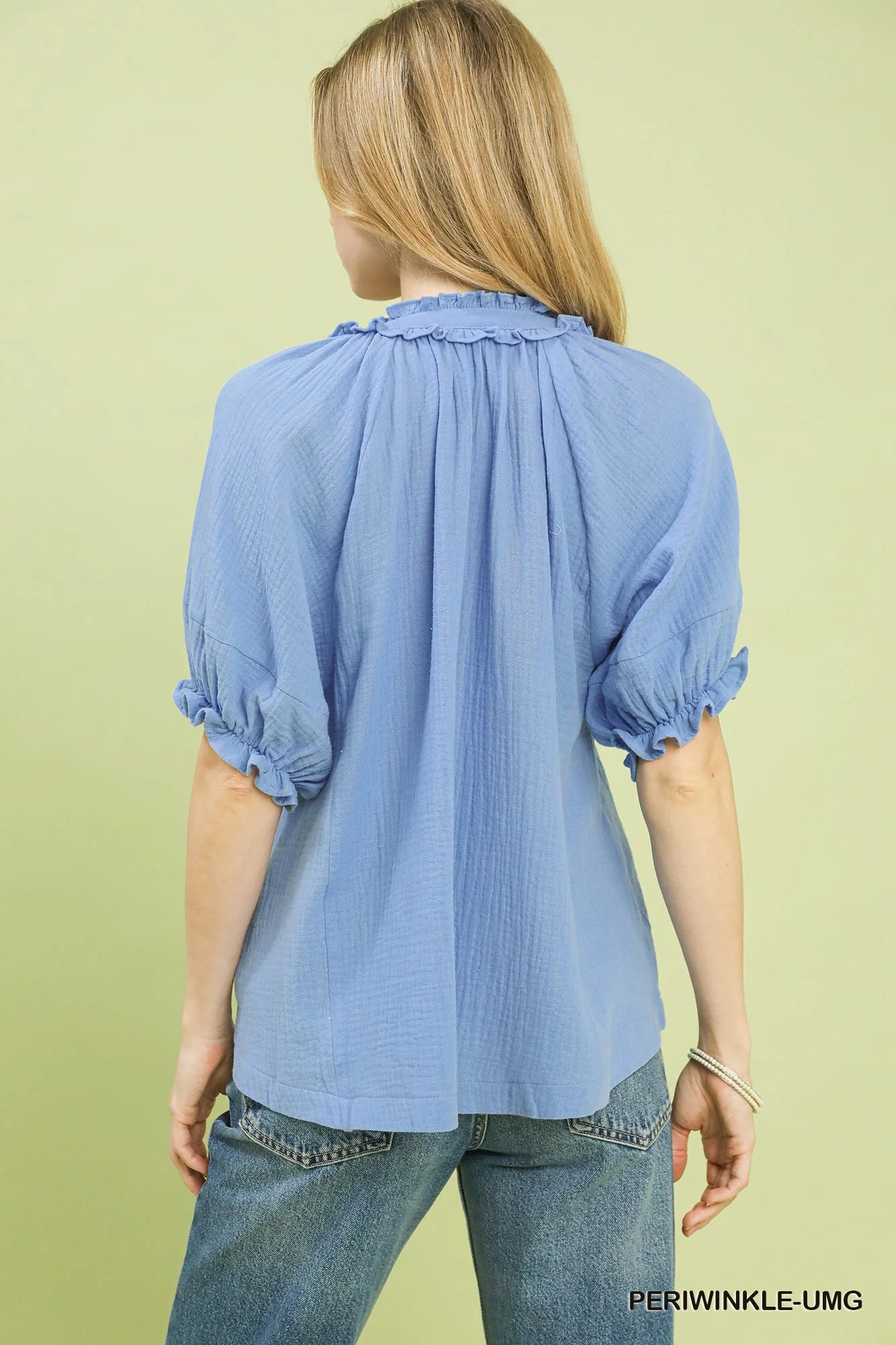 Umgee Cotton Gauze Ruffle Top