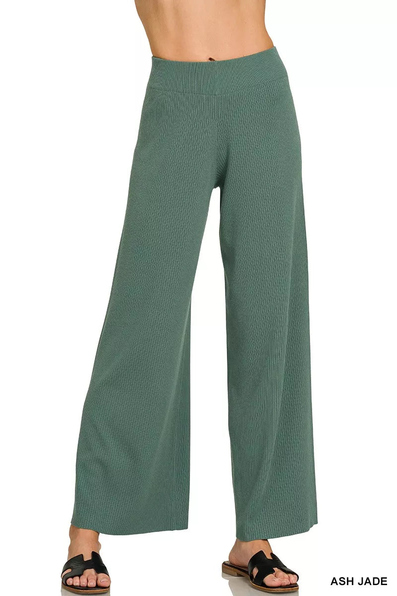 Zenana Viscose Sweater Top & Pants Set