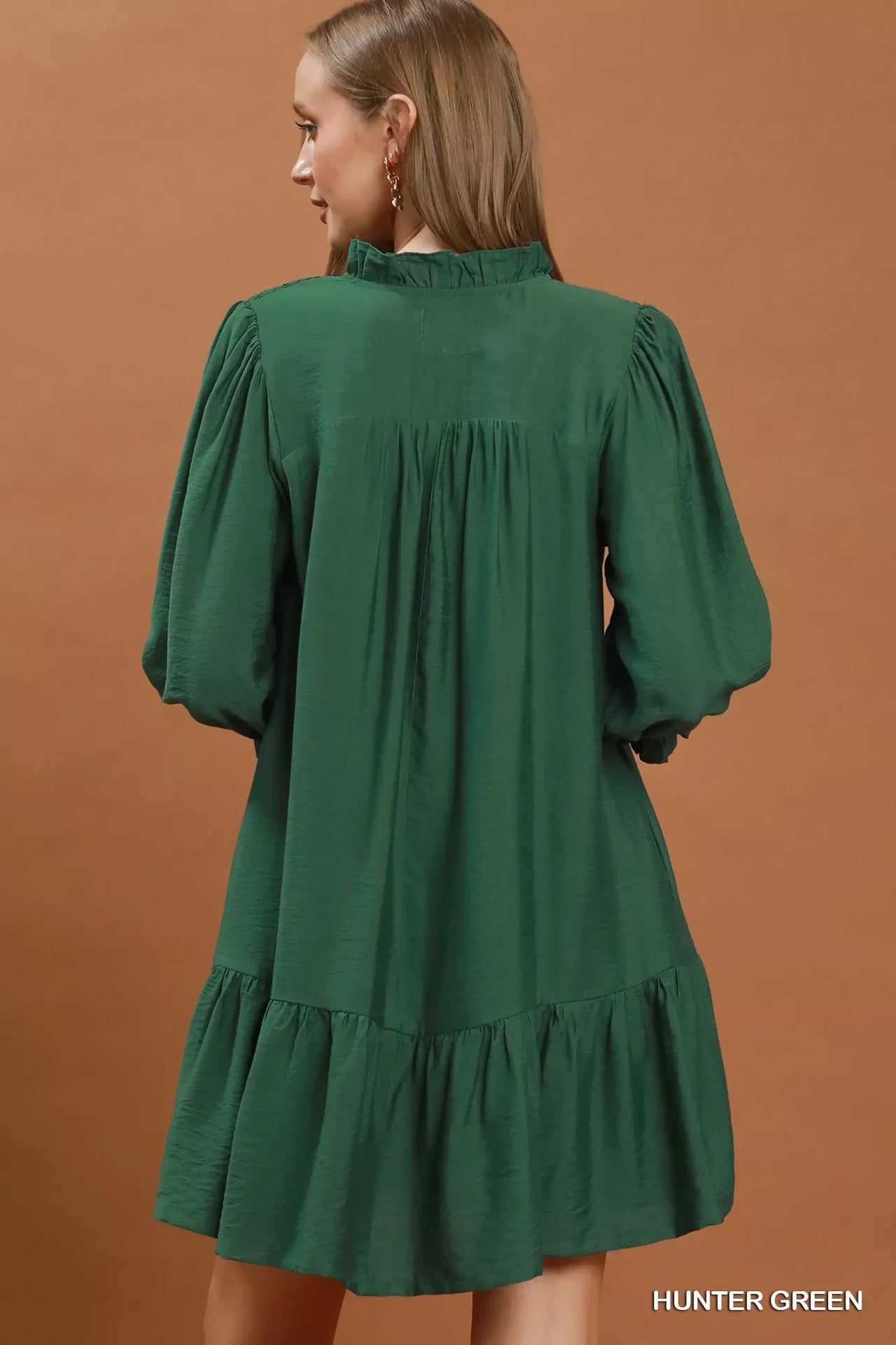 Umgee Smocked Ruffle Detail Tiered Mini Dress