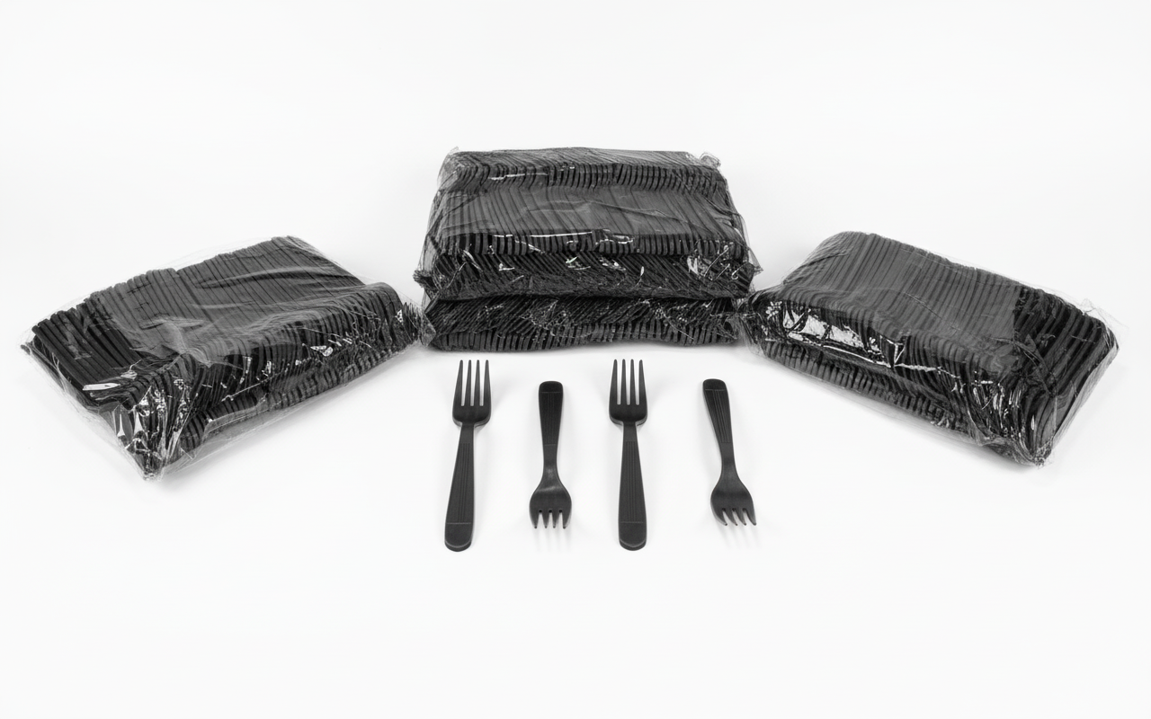 Royalty Black X-Heavy Weight PP Fork, 10 Sleeves of 100 Forks (1000/cs)