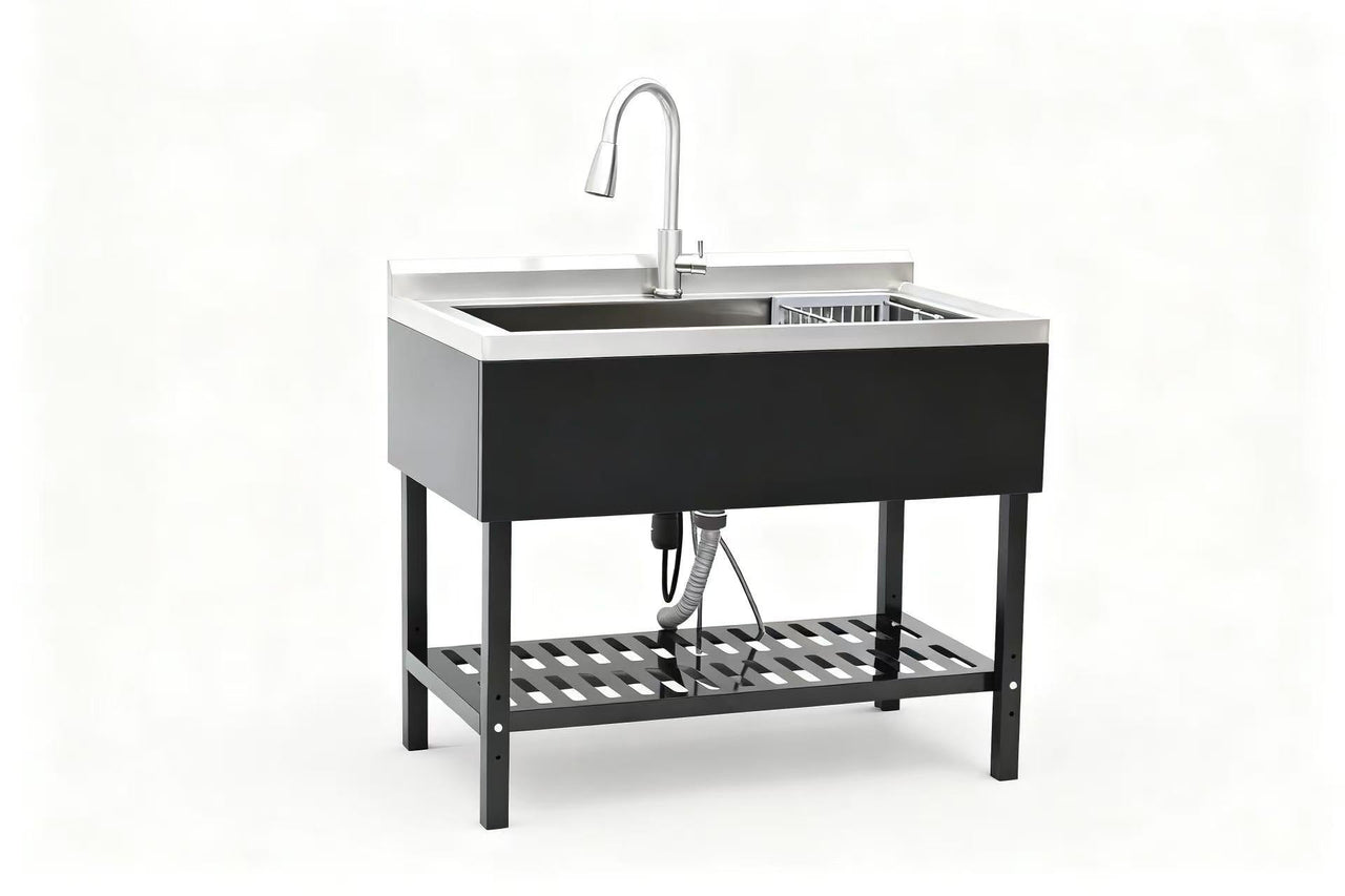 Stainless Steel Utility Sink, Freestanding Sink 1