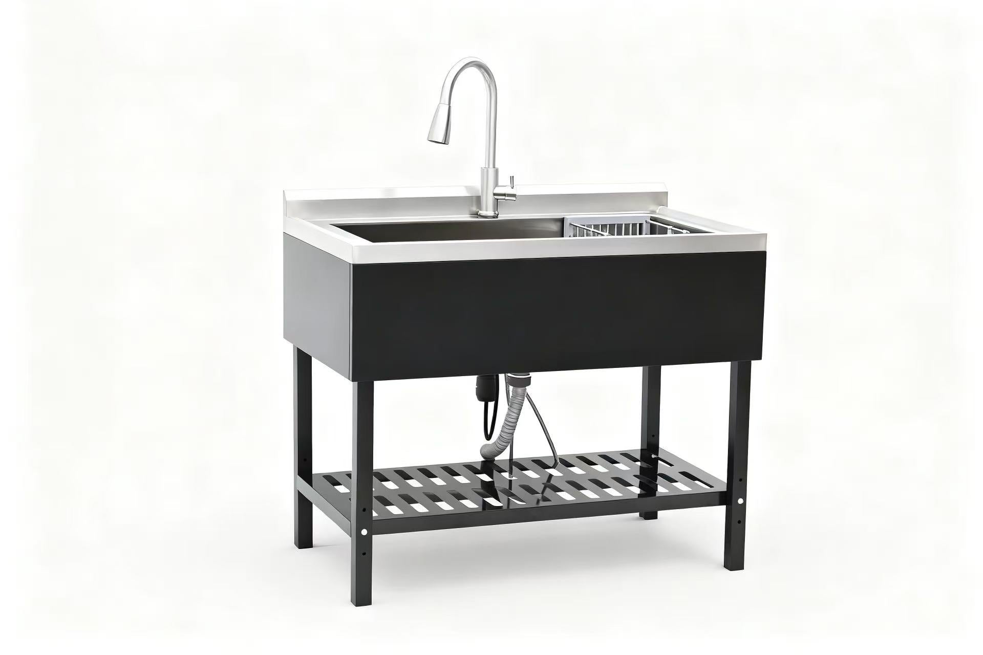 Stainless Steel Utility Sink, Freestanding Sink 1