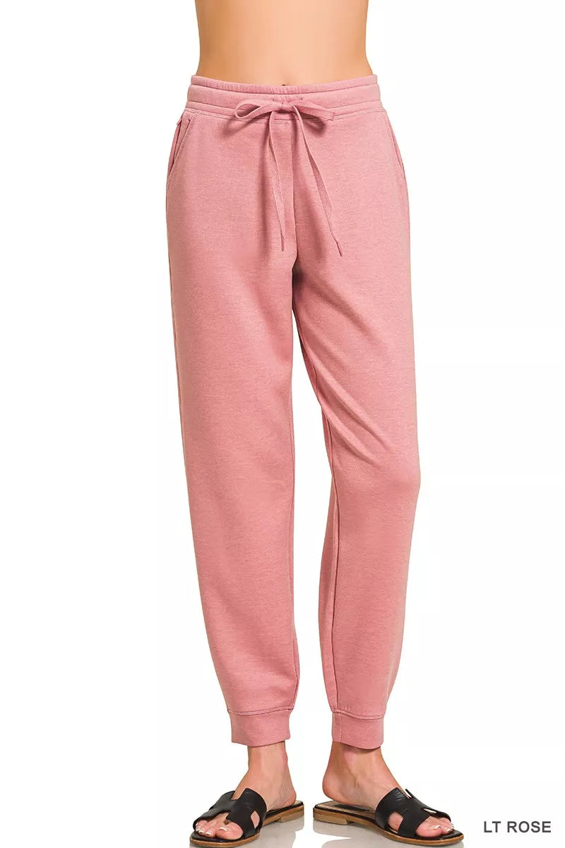 Zenana Drawstring Scuba Joggers with Pockets