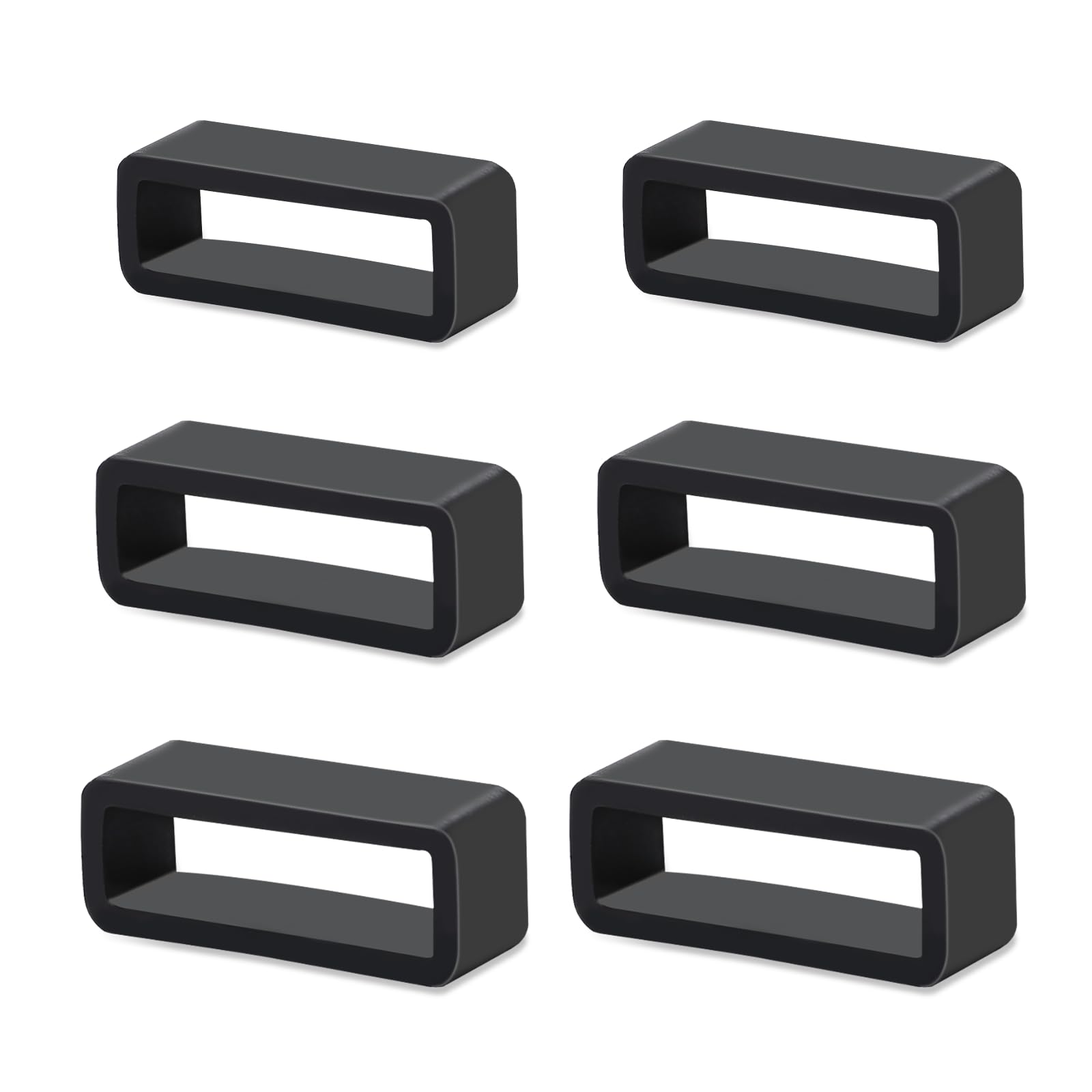 6Pcs Watch Strap Holder 18mm/20mm/22mm Watch Band Holder Rubber Watch Band Loops Replacement Silicone Watch Band Keeper Retainer Fastener Rings Security Loops for Smart Watch Band Sport Wristband