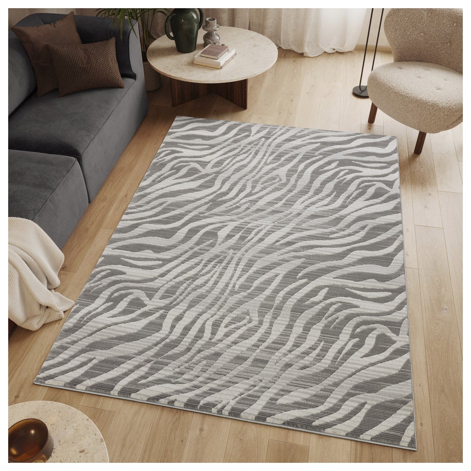 Geometrix GC_DIM1008 Gray 7 ft. 10 in. x 10 ft. 6 in. Contemporary Area Rug with Geometric 3D Effect
