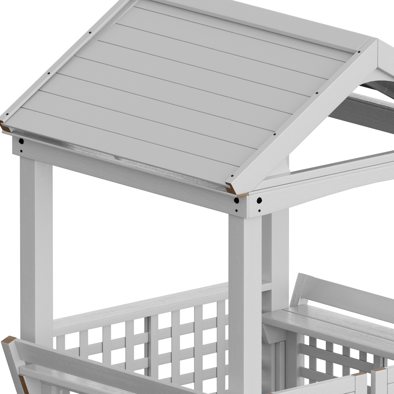 Outdoor Wooden Playhouse with bench and door