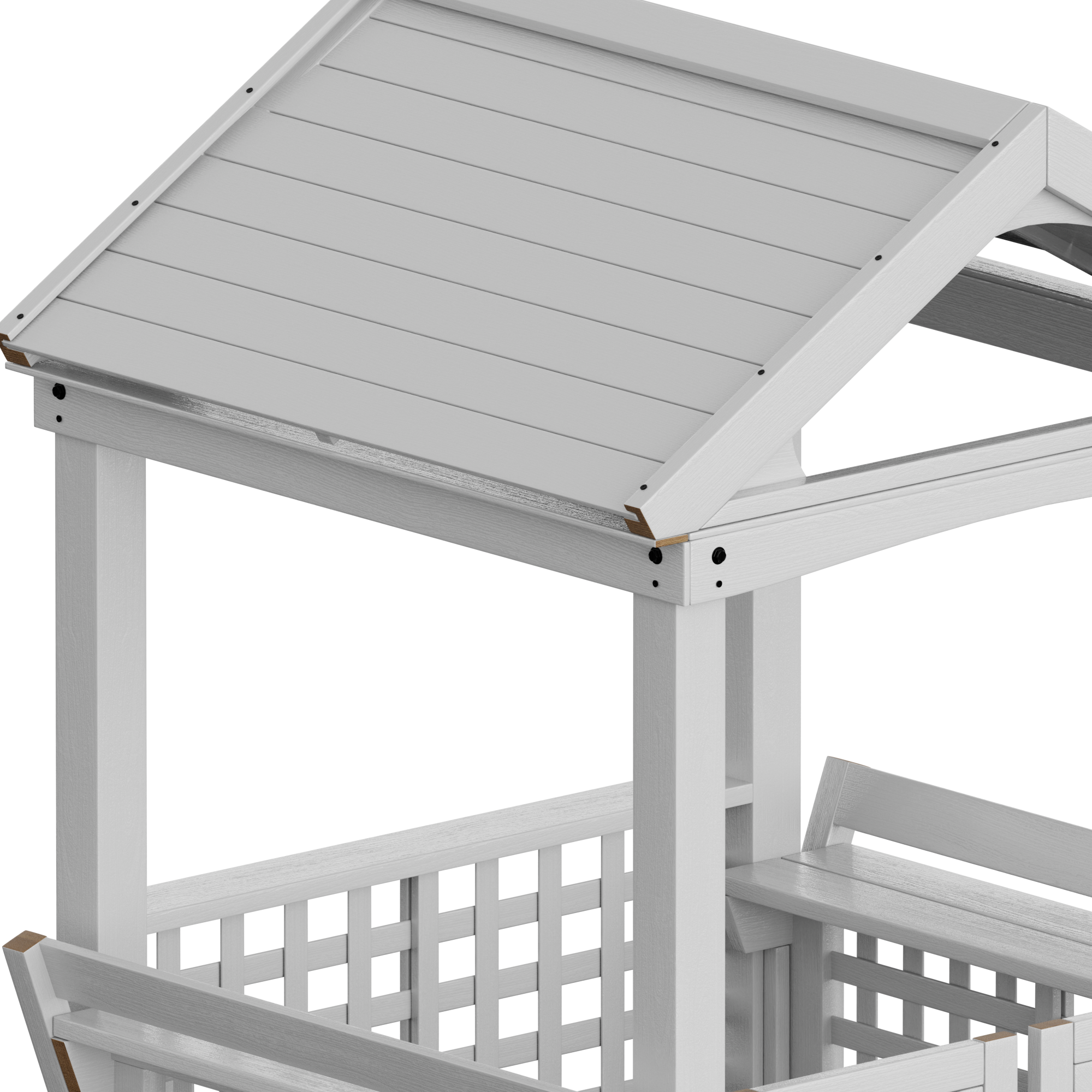 Outdoor Wooden Playhouse with bench and door