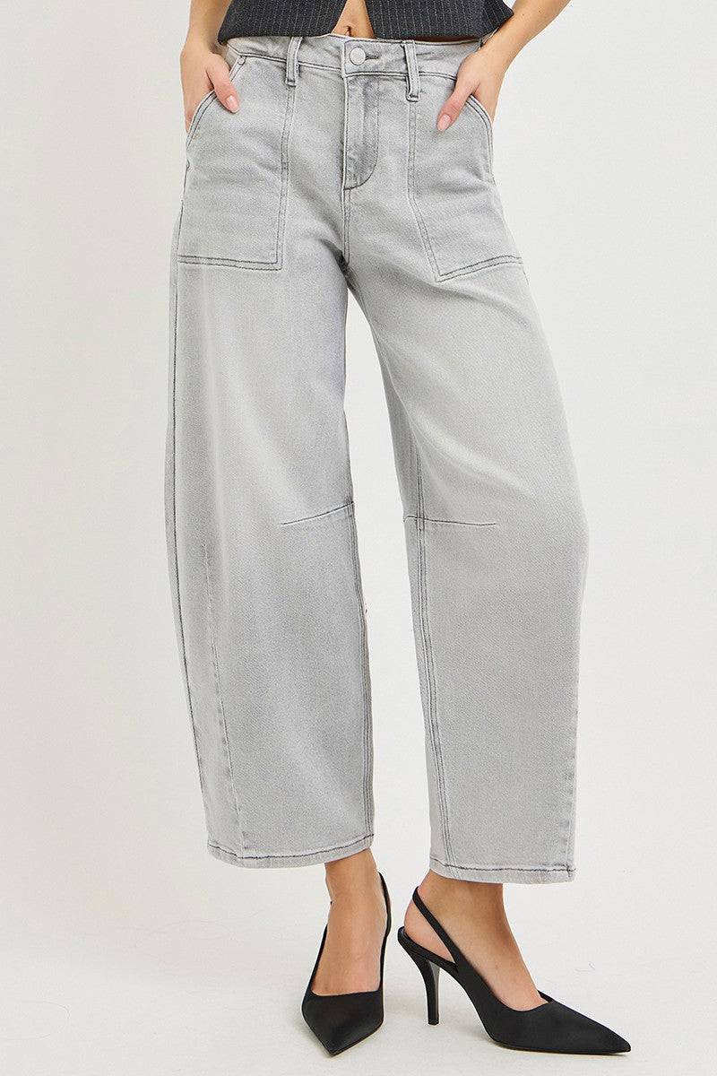 RISEN Slouchy Cropped Barrel Jeans