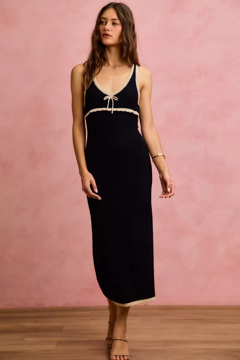 SO ME Knit Sweater Maxi Sleeveless Bodycon Resort Dress