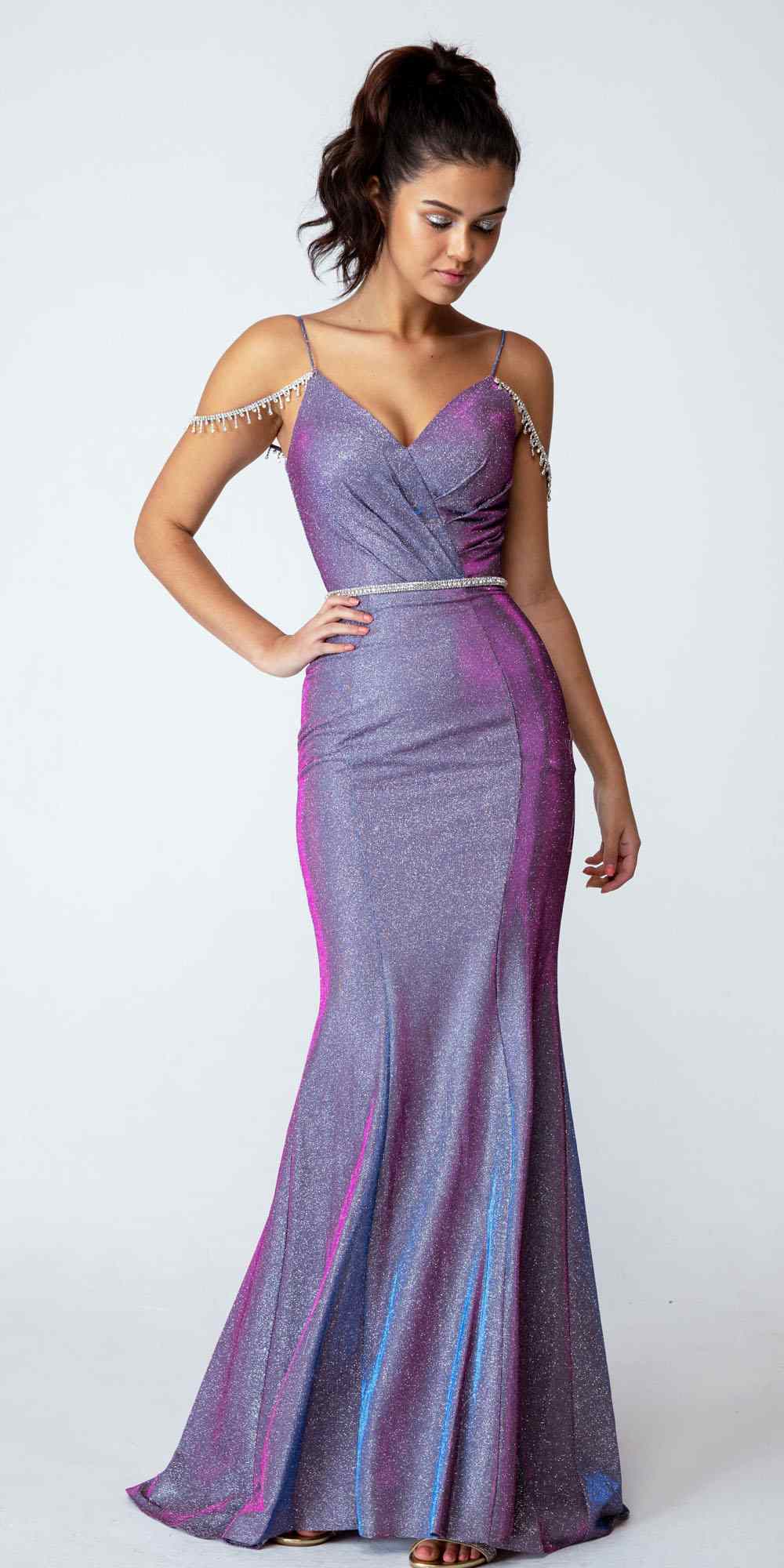 CLEARANCE - Eureka 9811 Cold-Shoulder Mermaid Long Dress (Size L)