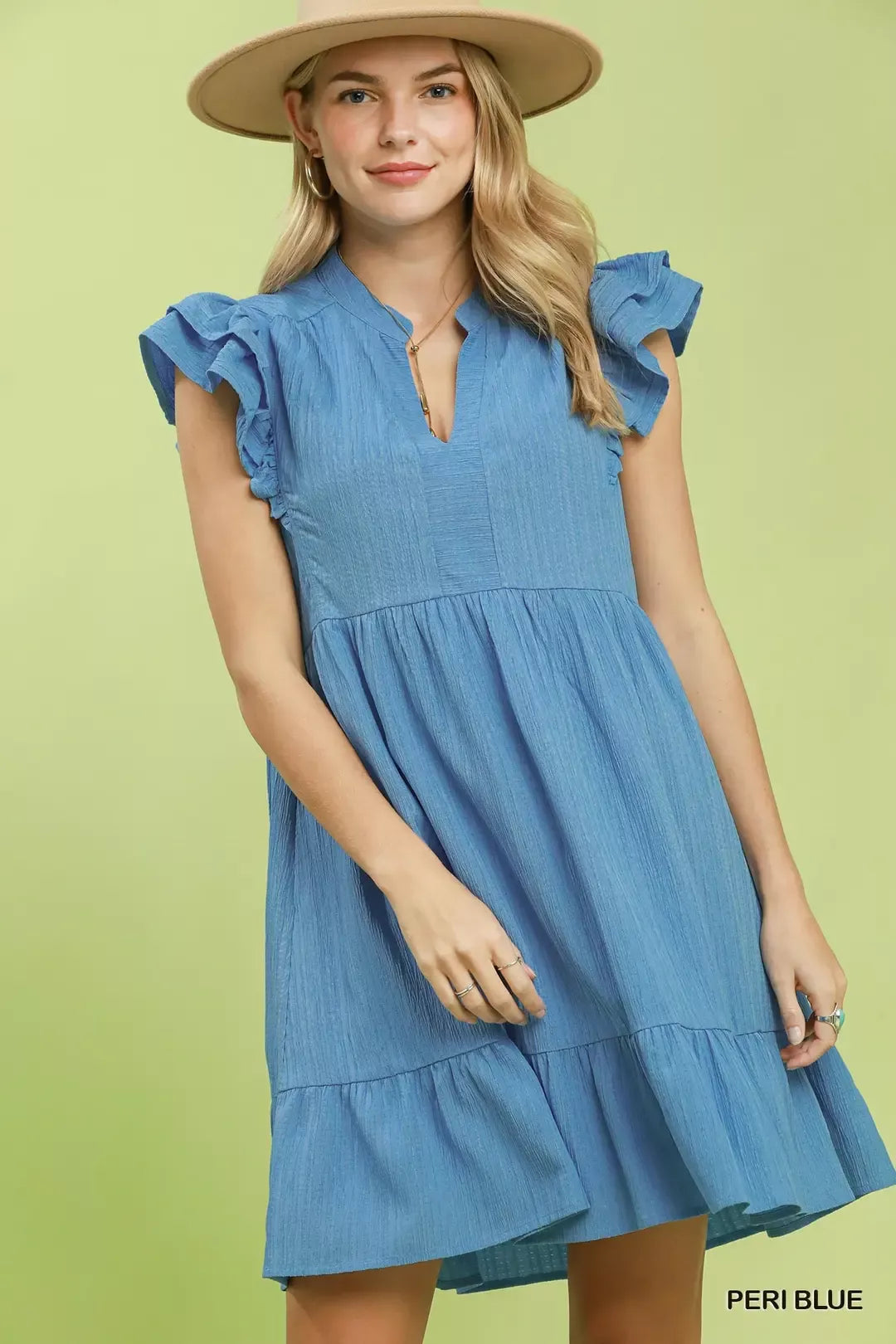Umgee Ruffle Sleeve Babydoll Dress