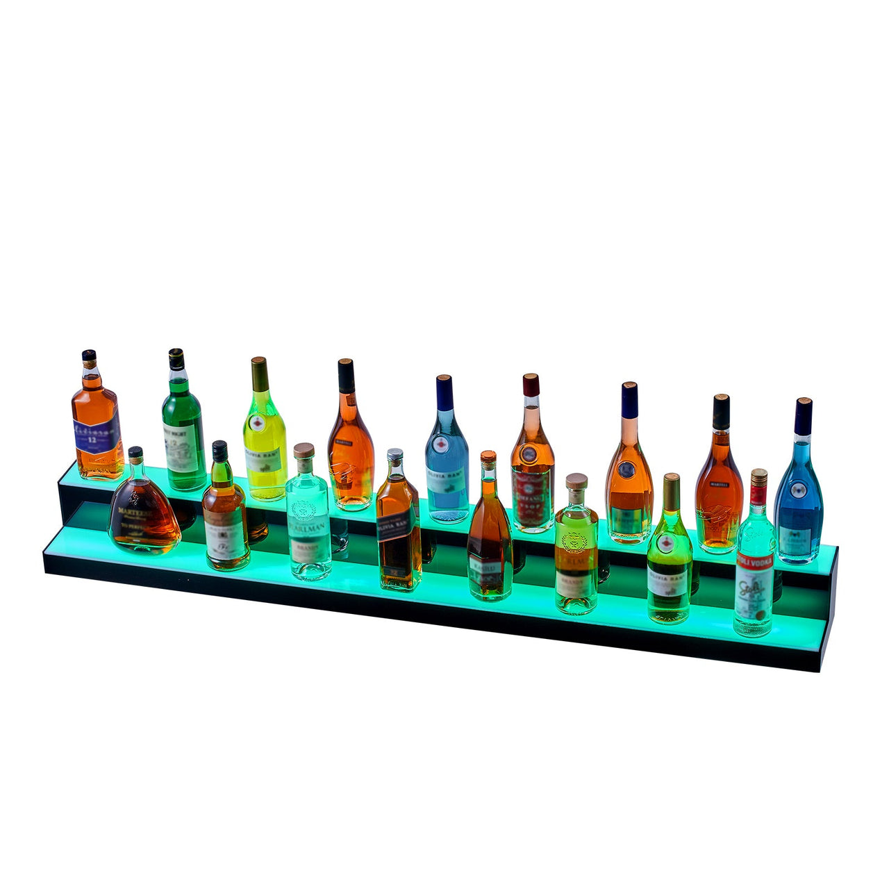 LED Lighted Liquor Bottle Display Bar Shelf RF & App Control 60' 2-Step