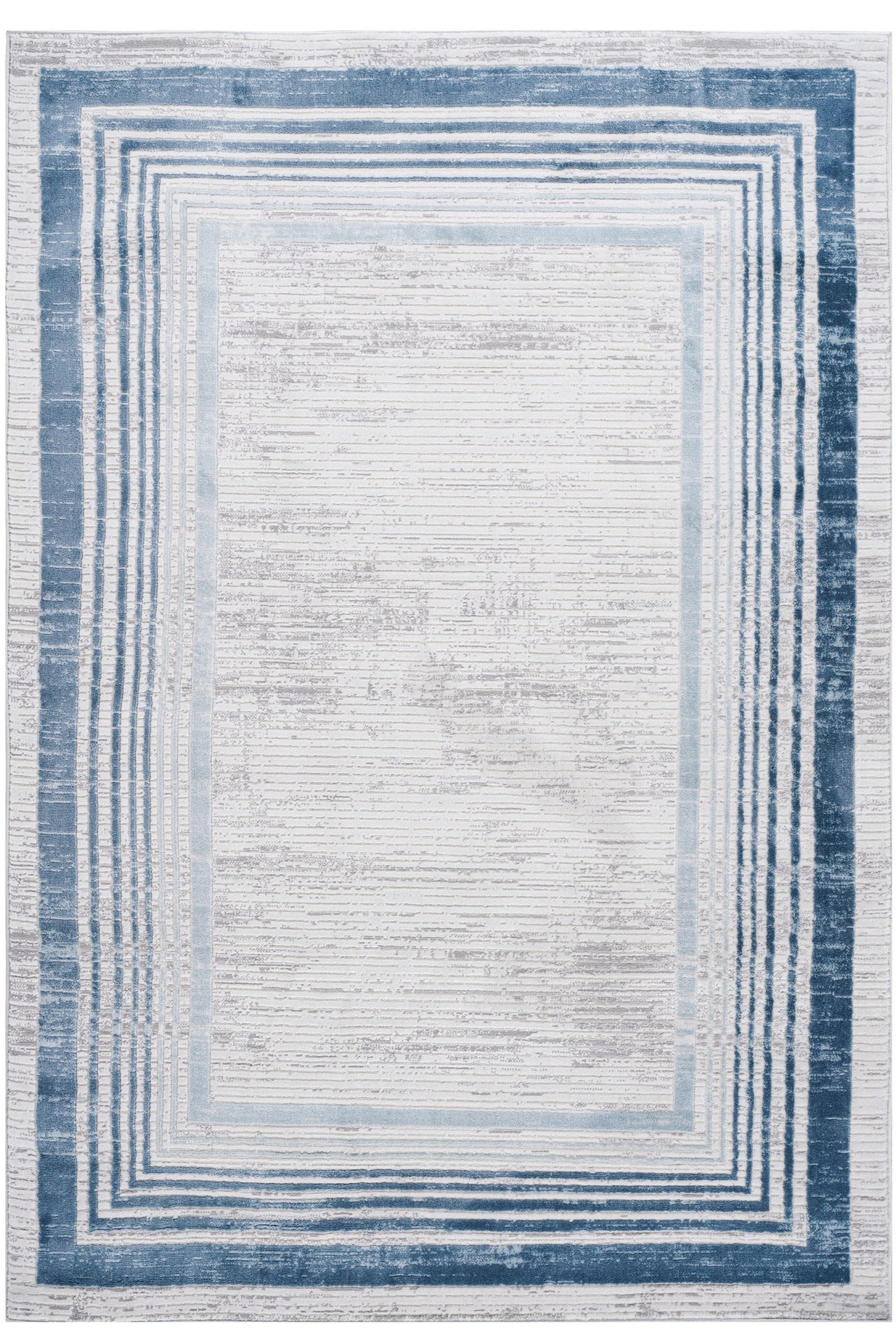 NAAR MARFI Collection 5X7 Blue / Ivory / Bordered Area Rug