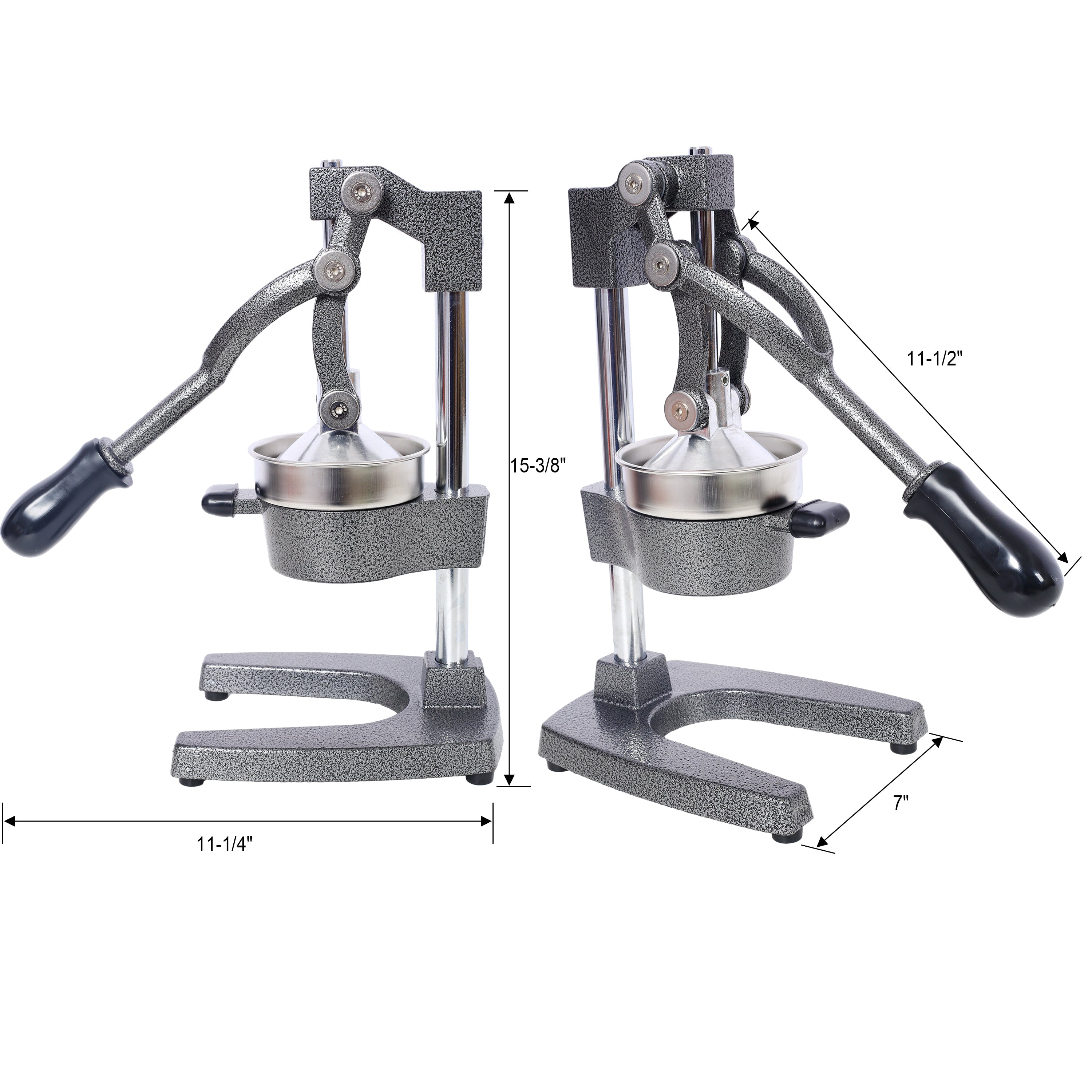 Cast Iron Citrus Juicer, Extra-Large Commercial Grade Manual Hand Press , Heavy Duty Countertop Squeezer for Fresh Orange Juice ,grey color
