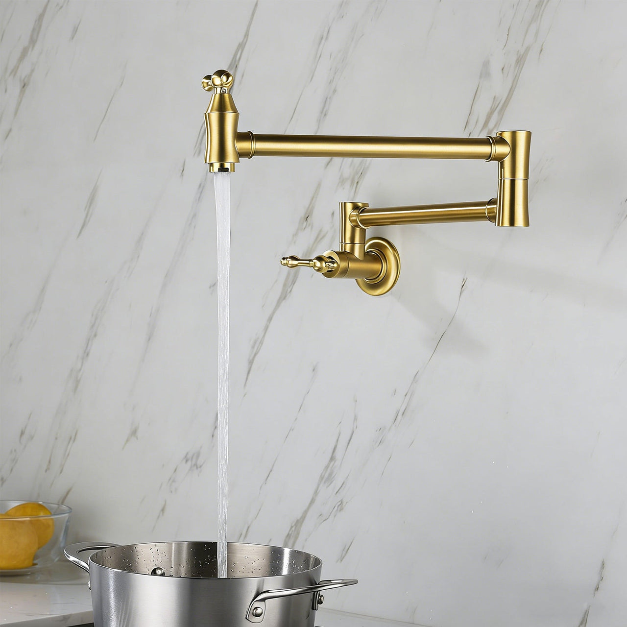 Wall Mount Folding Kitchen Pot Filler Faucet