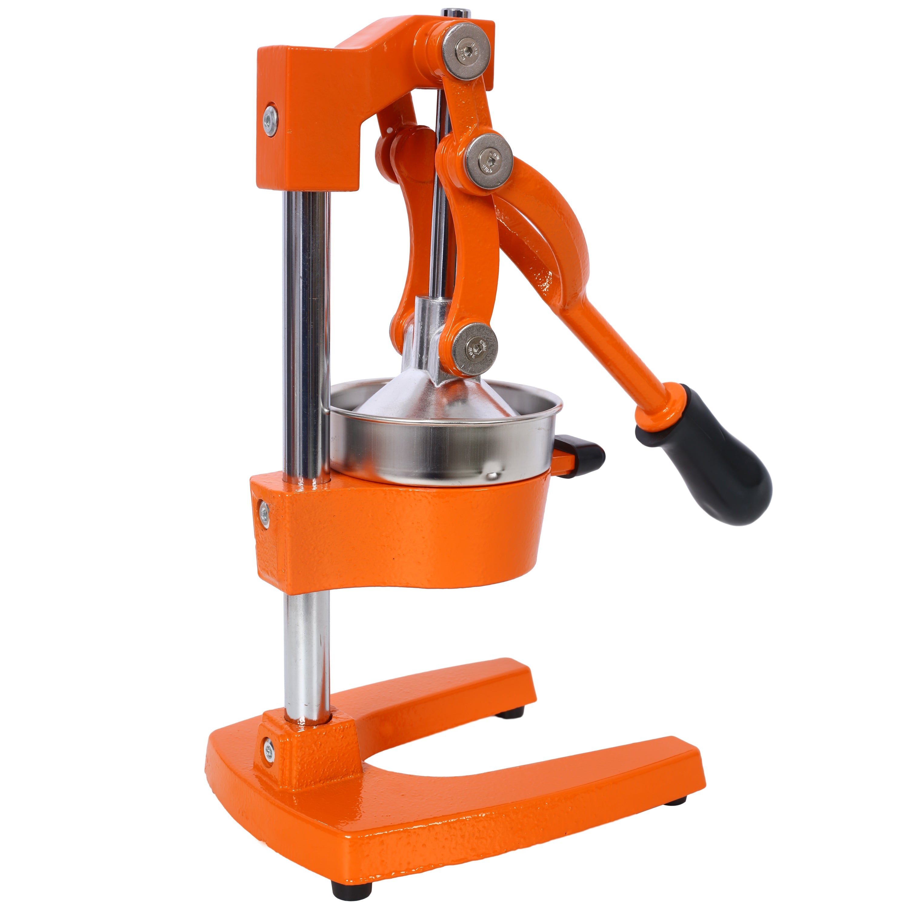 Cast Iron Citrus Juicer , Extra-Large Commercial Grade Manual Hand Press , Heavy Duty Countertop Squeezer for Fresh Orange Juice ,orange color