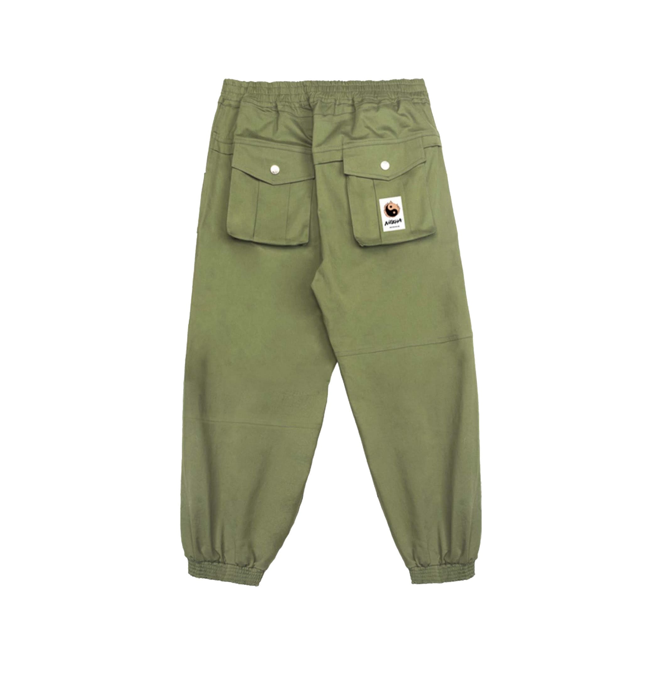 IBP332 Yin Yang Army Green Cargo Pants