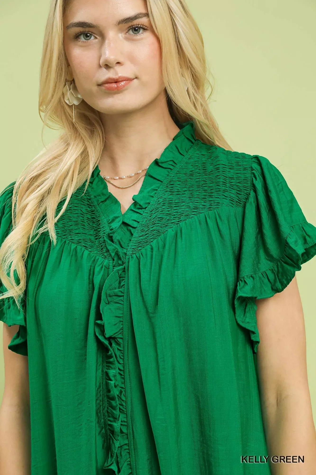 Umgee Smocked Ruffle Babydoll Mini Dress