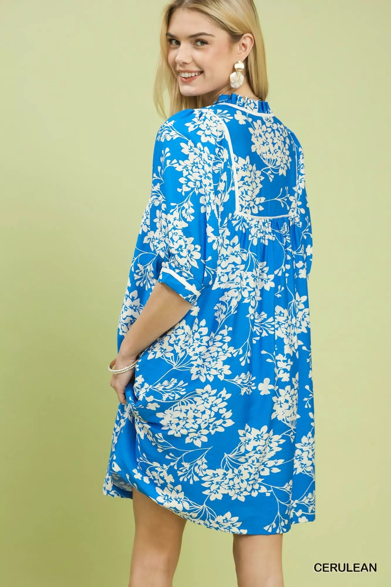 Umgee Floral Babydoll Dress with Pockets