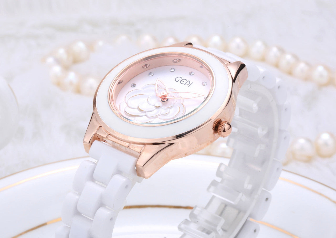 Trendy Fashion Waterproof Ladies Ceramic Watch (See size chart where applicable)
