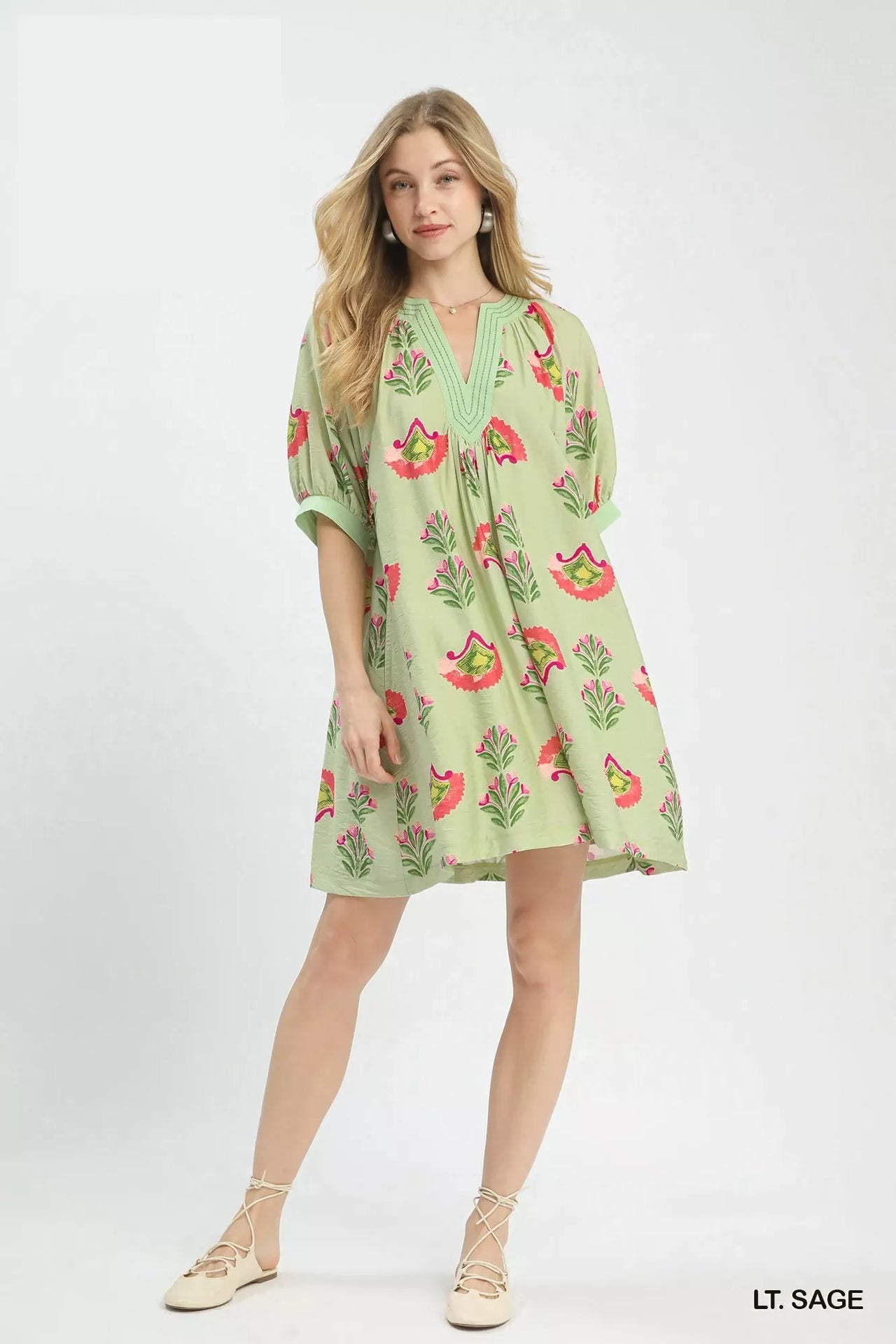 Umgee Abstract Print Mini Dress