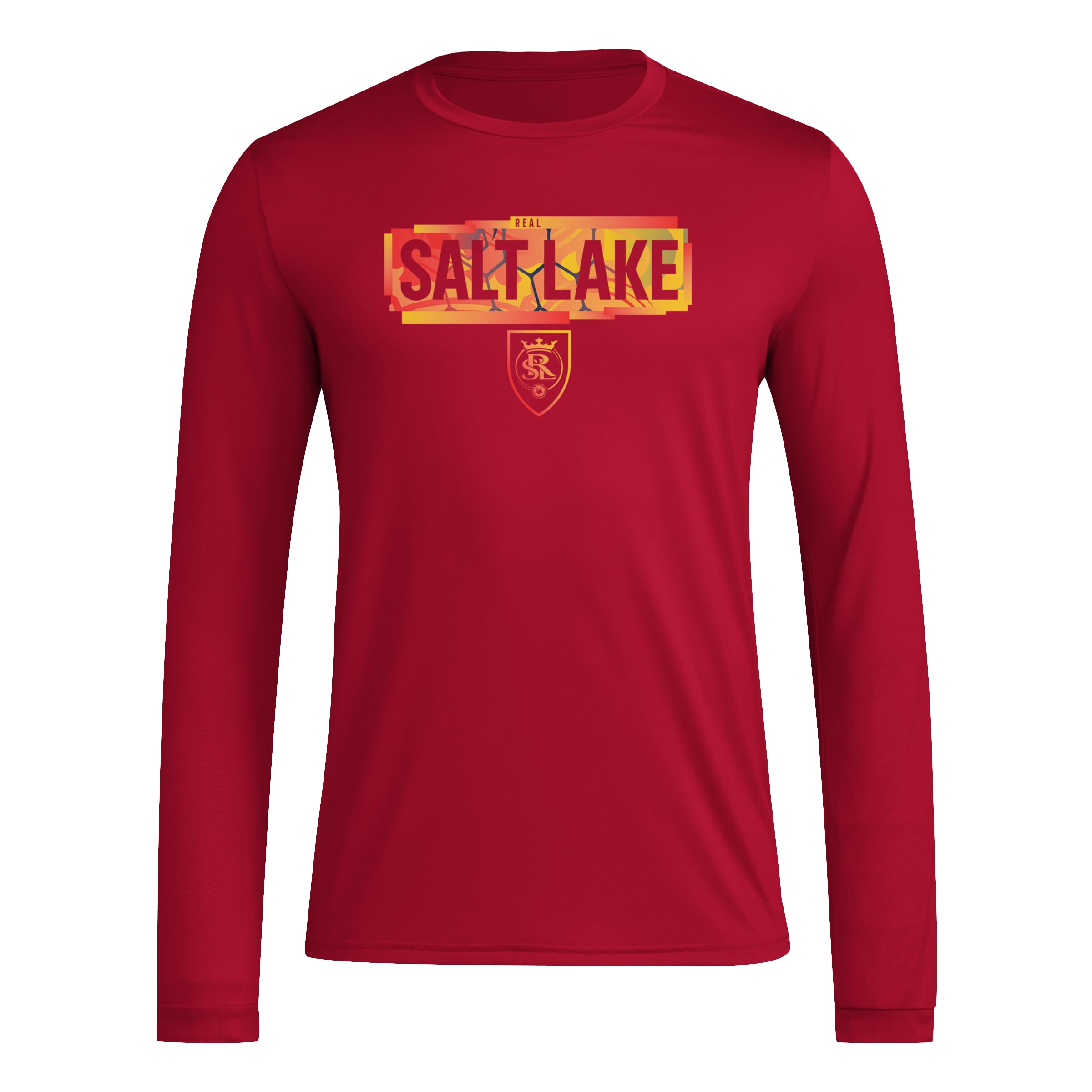 adidas Mens Long Sleeve Pre-Game T-Shirt Team Victory Red/Real Salt Lake X-Small