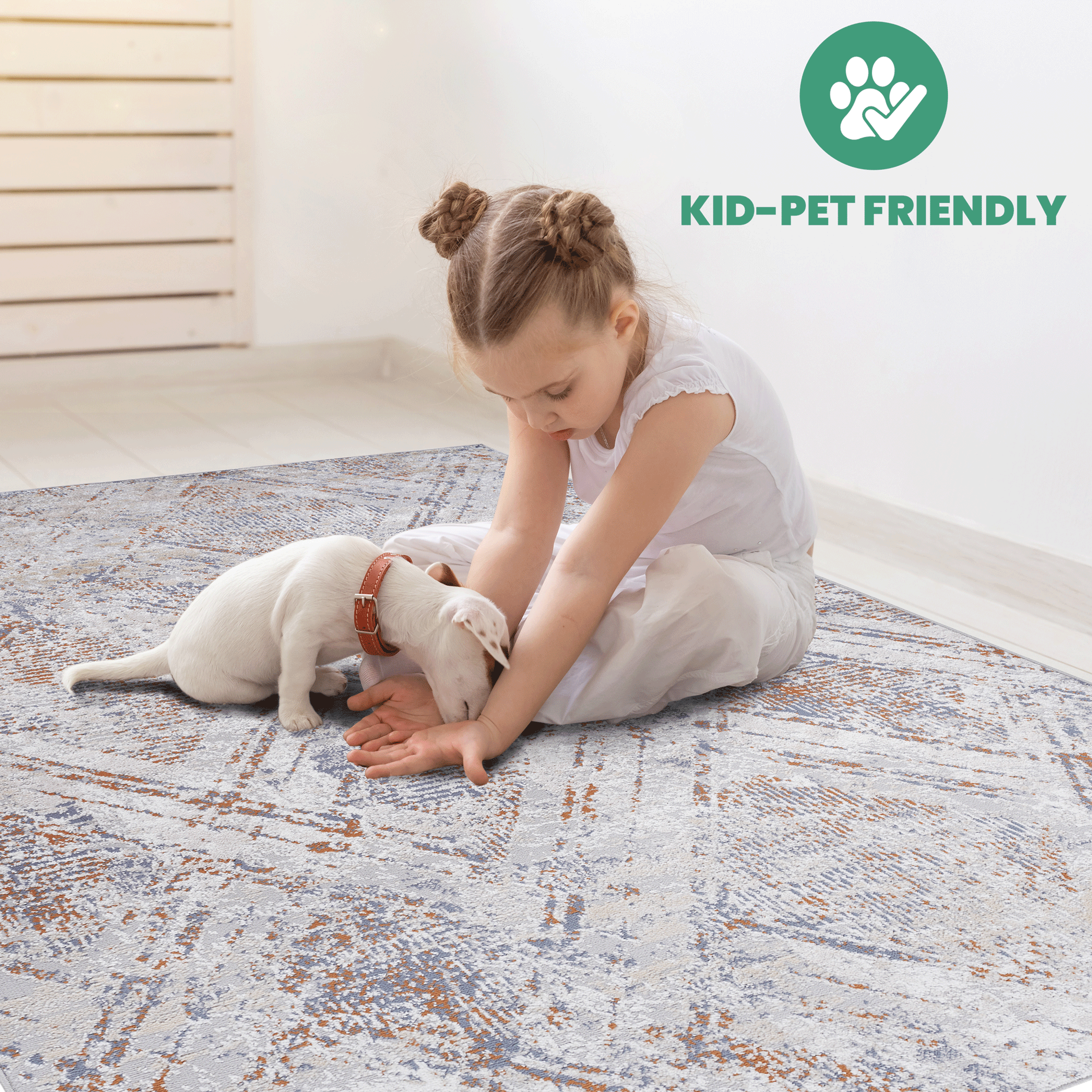 NAAR PAYAS Collection 5X7 Beige / Geometric Area Rug