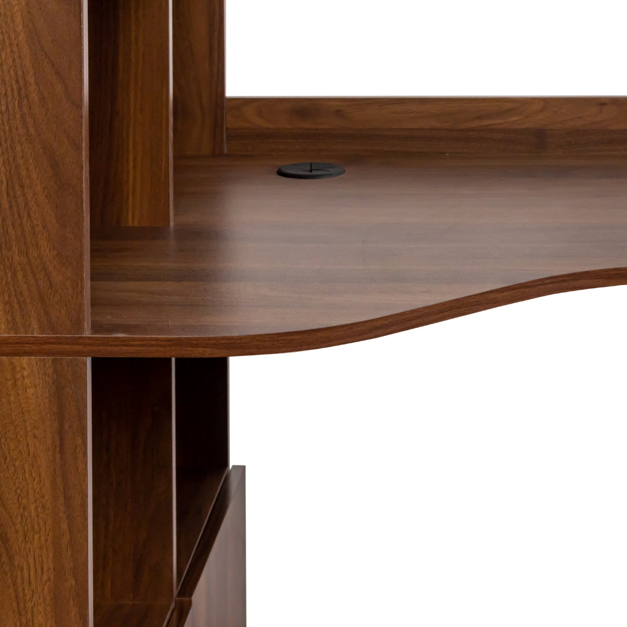 L-Shaped Corner Computer Desk  for Home Office or Study desk, Study Modern Style Table with Drawers, Bookshelf & Hutch, 2-in-1 L-Shaped Design, Large Working Space