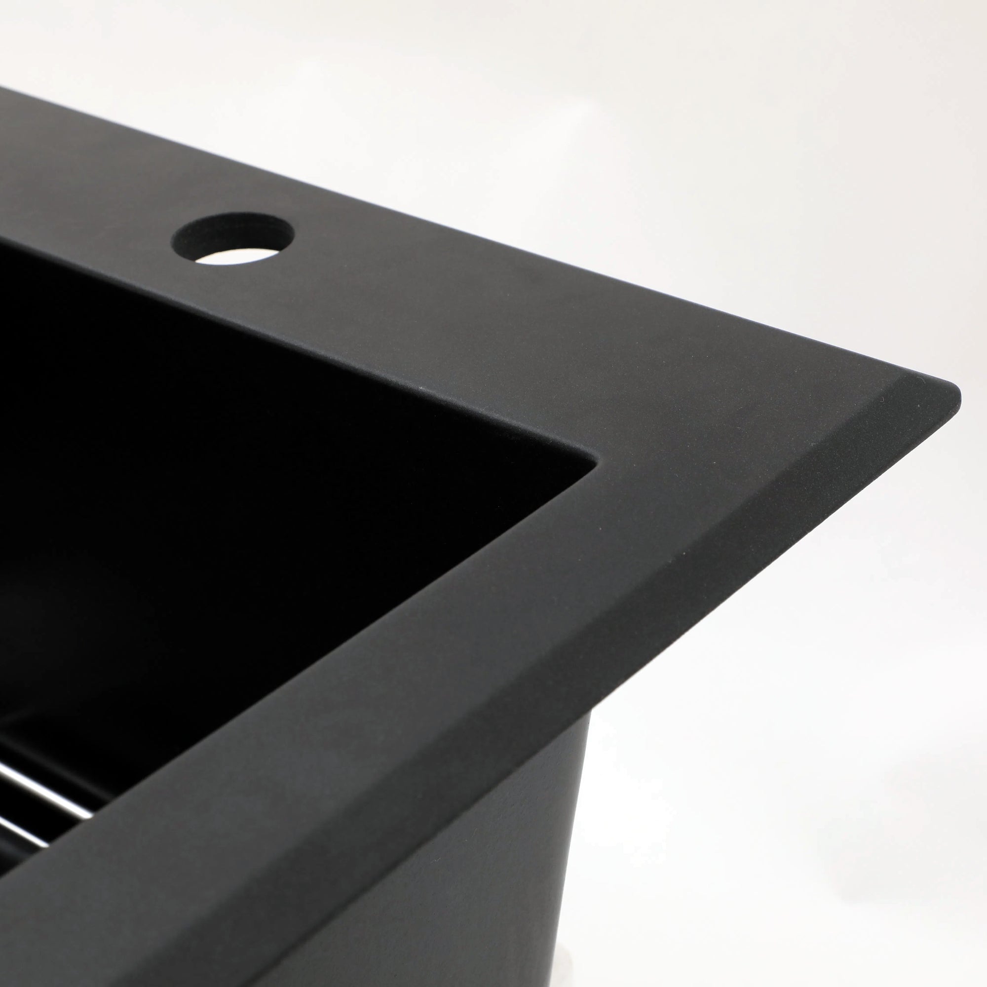Quartz Kitchen Sink - 33' x 22' Black Granite Composite Drop-In Sink with Durable Construction