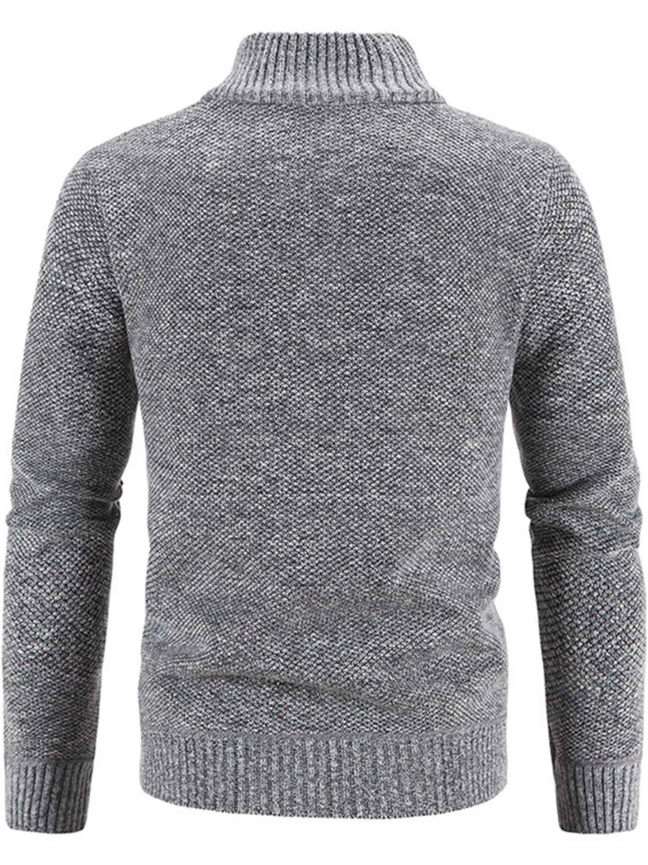 Men's Plus Size Zip-Up Long Sleeve Cardigan