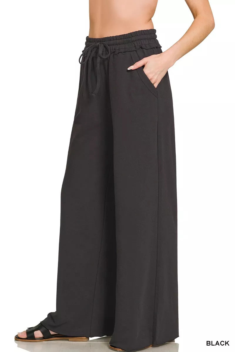 Zenana French Terry Wide Leg Sweatpants