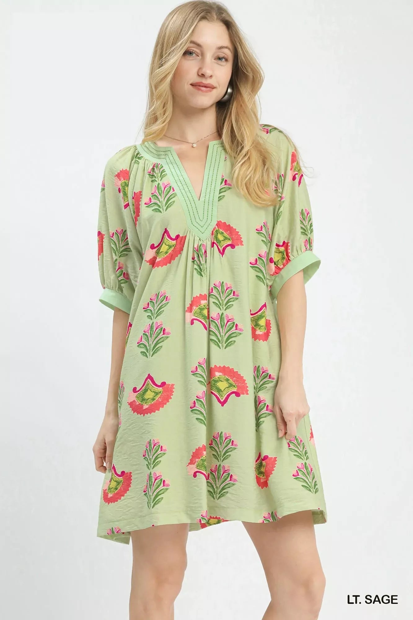 Umgee Abstract Print Mini Dress