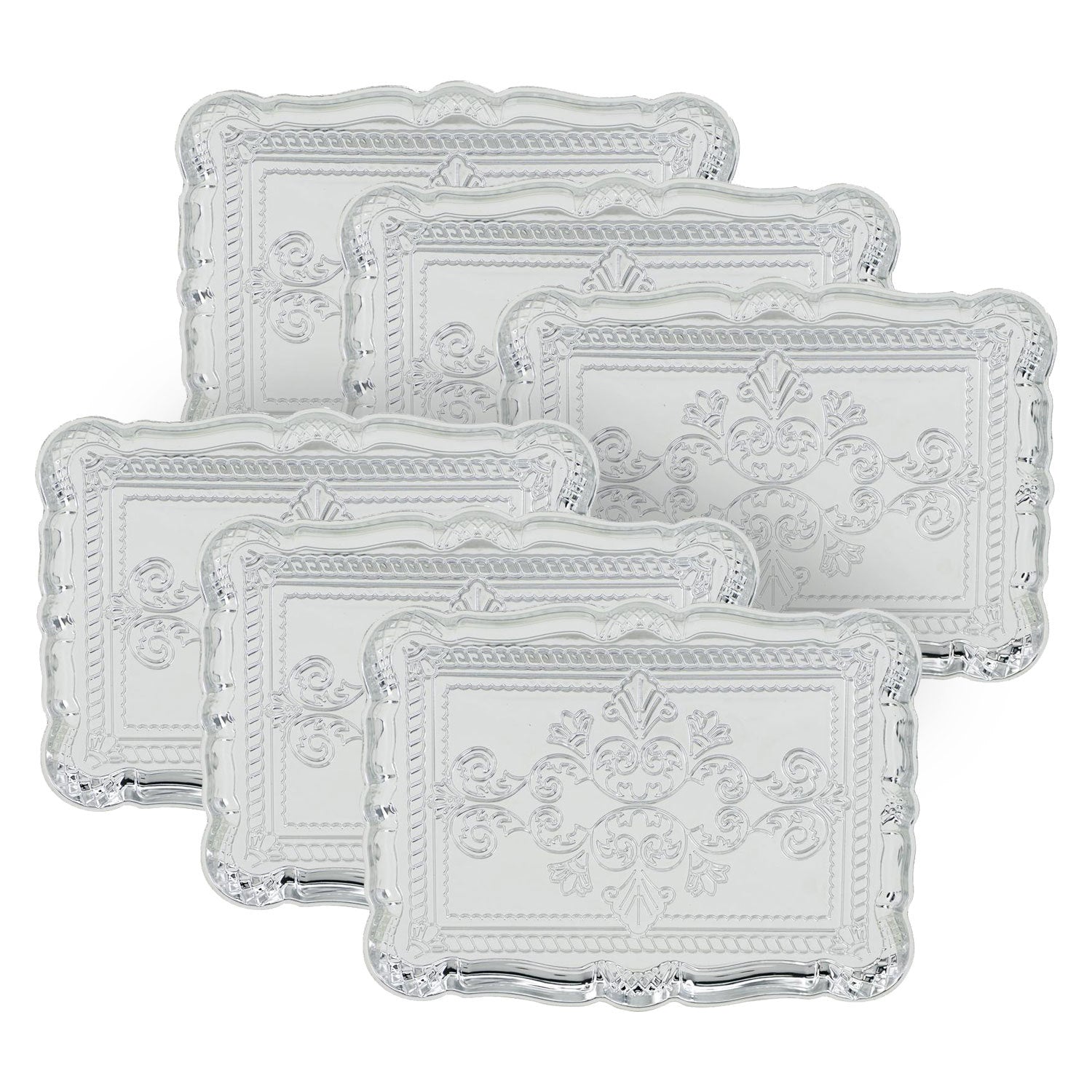 6 Pack Plastic Charger Plate, 11.8' x 9.1'